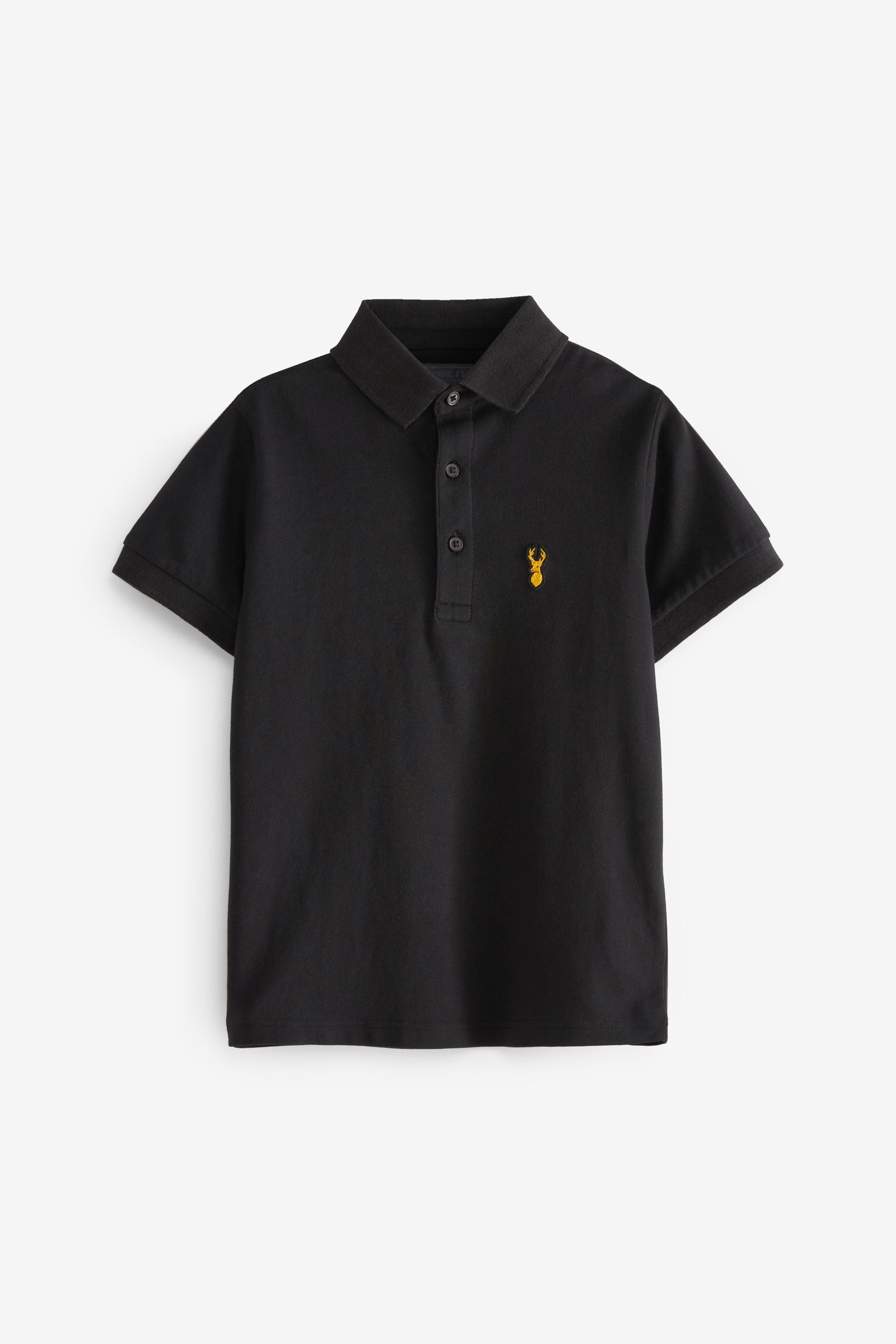 Black Short Sleeve Polo Shirt (3-16yrs)