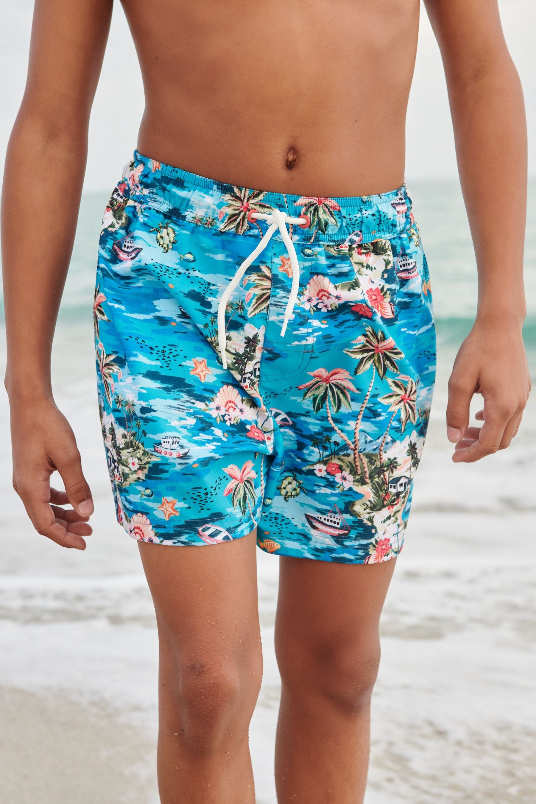 Blue Hawaiian Swim Shorts (1.5-16yrs)