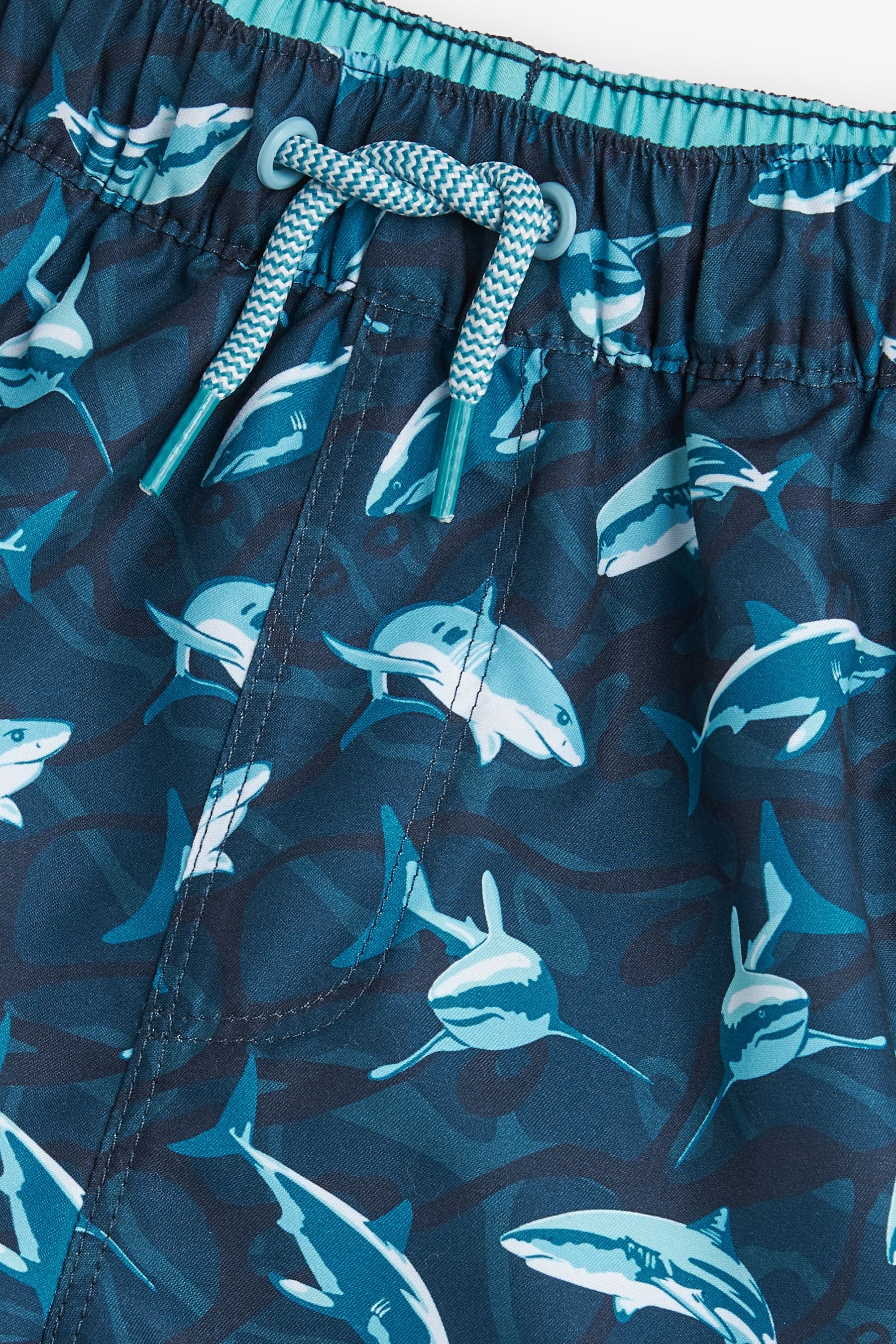 Navy Blue Shark Swim Shorts (3-16yrs)