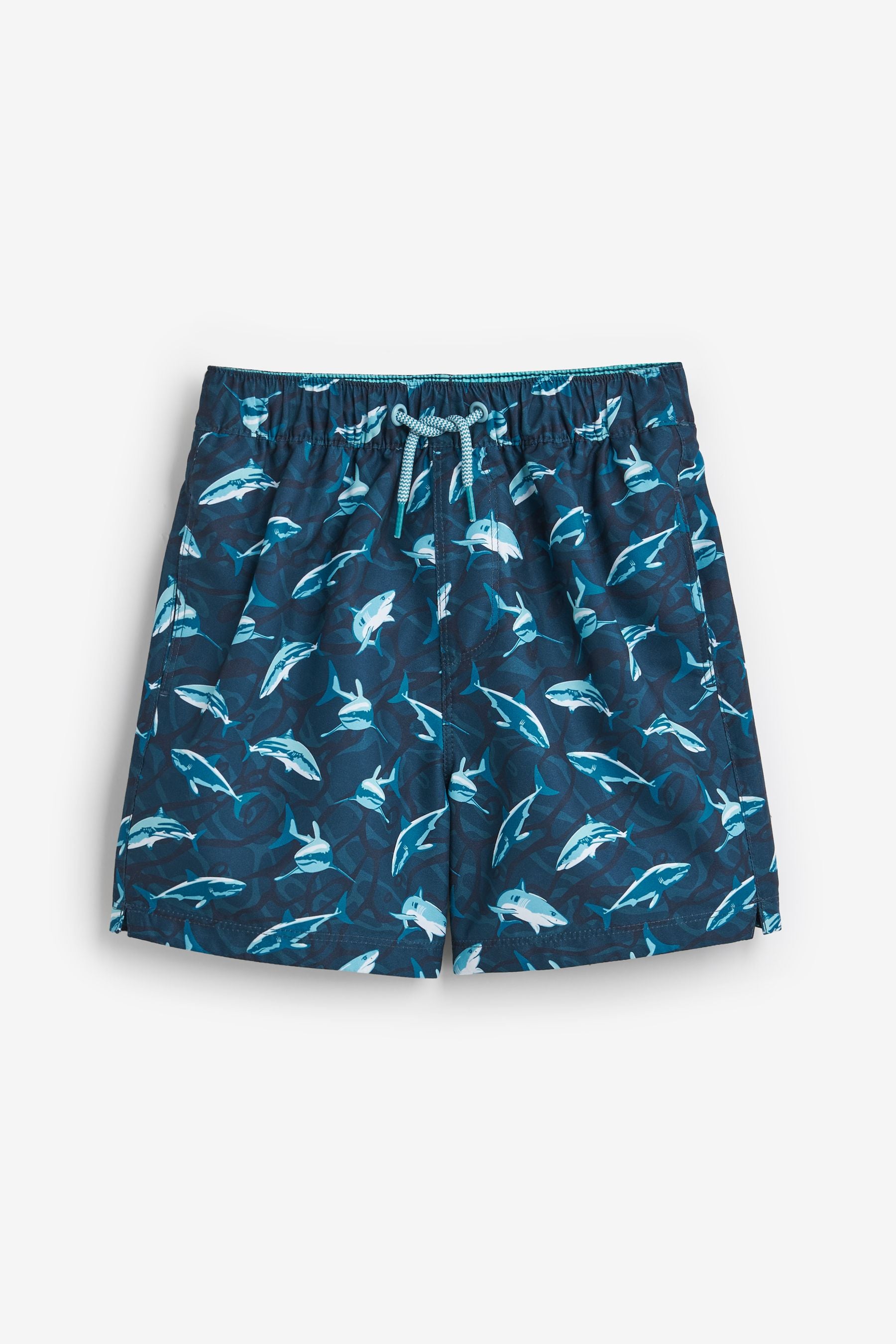 Navy Blue Shark Swim Shorts (3-16yrs)