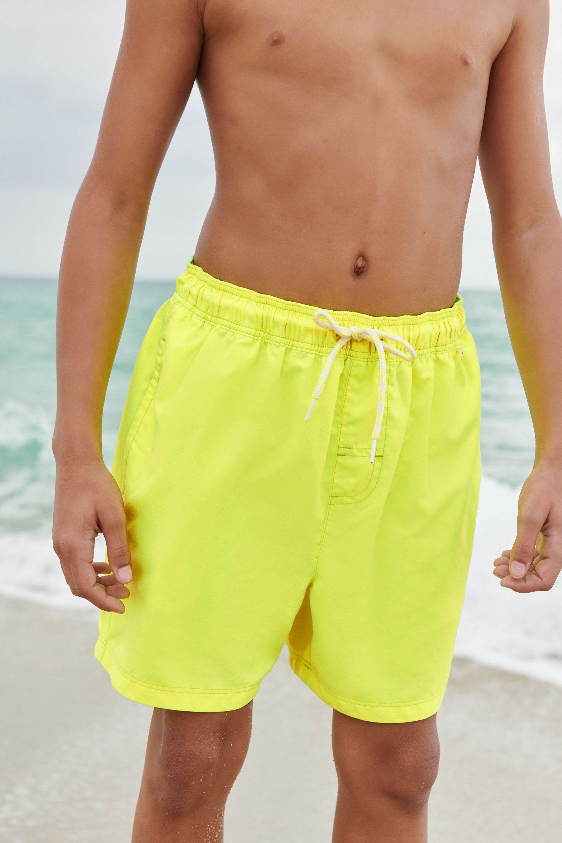 Fluro Yellow Regular Length Swim Shorts (1.5-16yrs)