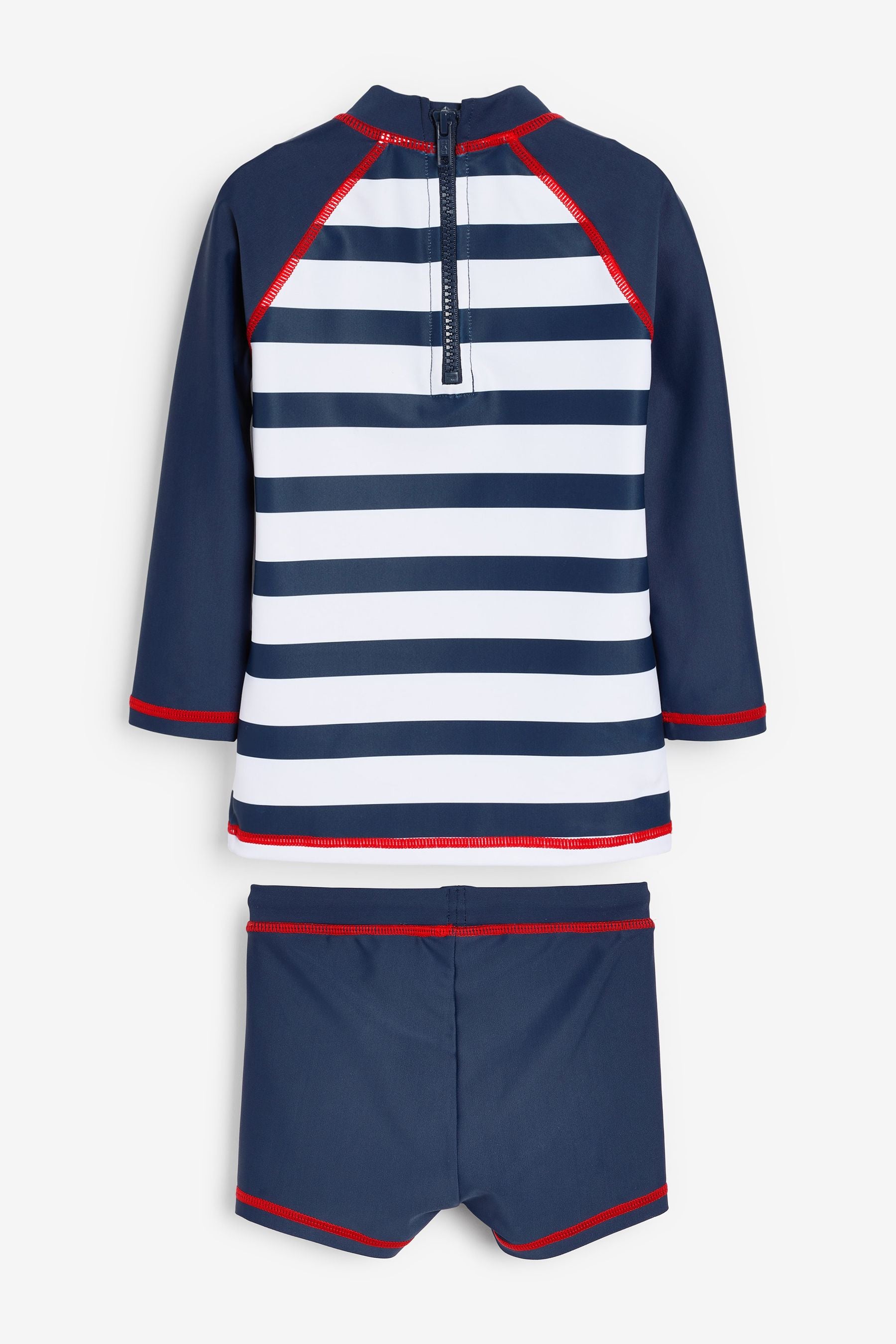 Long Sleeve Navy Stripe 2 Piece Sunsafe Top & Shorts Set (3mths-7yrs)