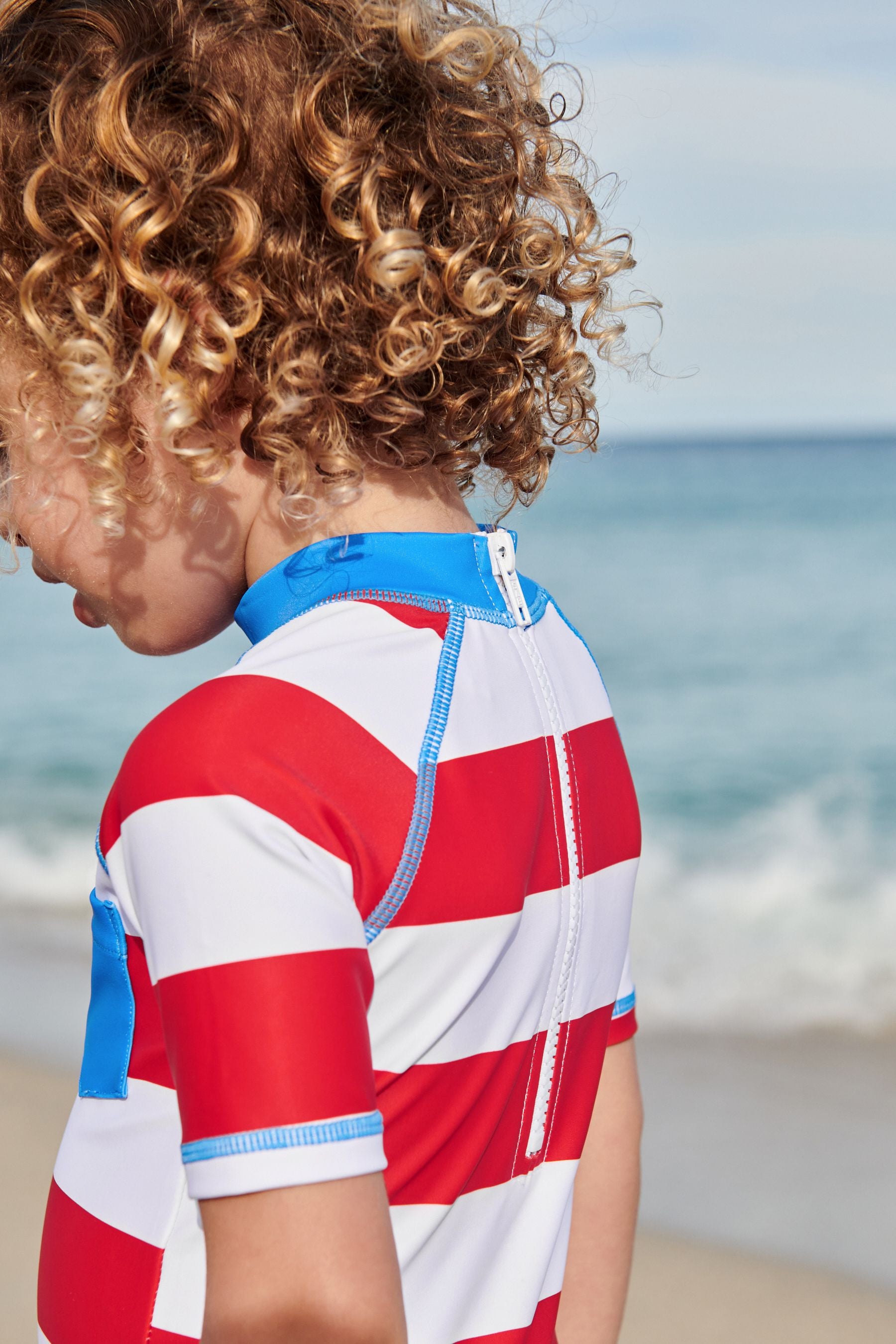 Red Stripe Sunsafe Swimsuit And Hat (3mths-7yrs)