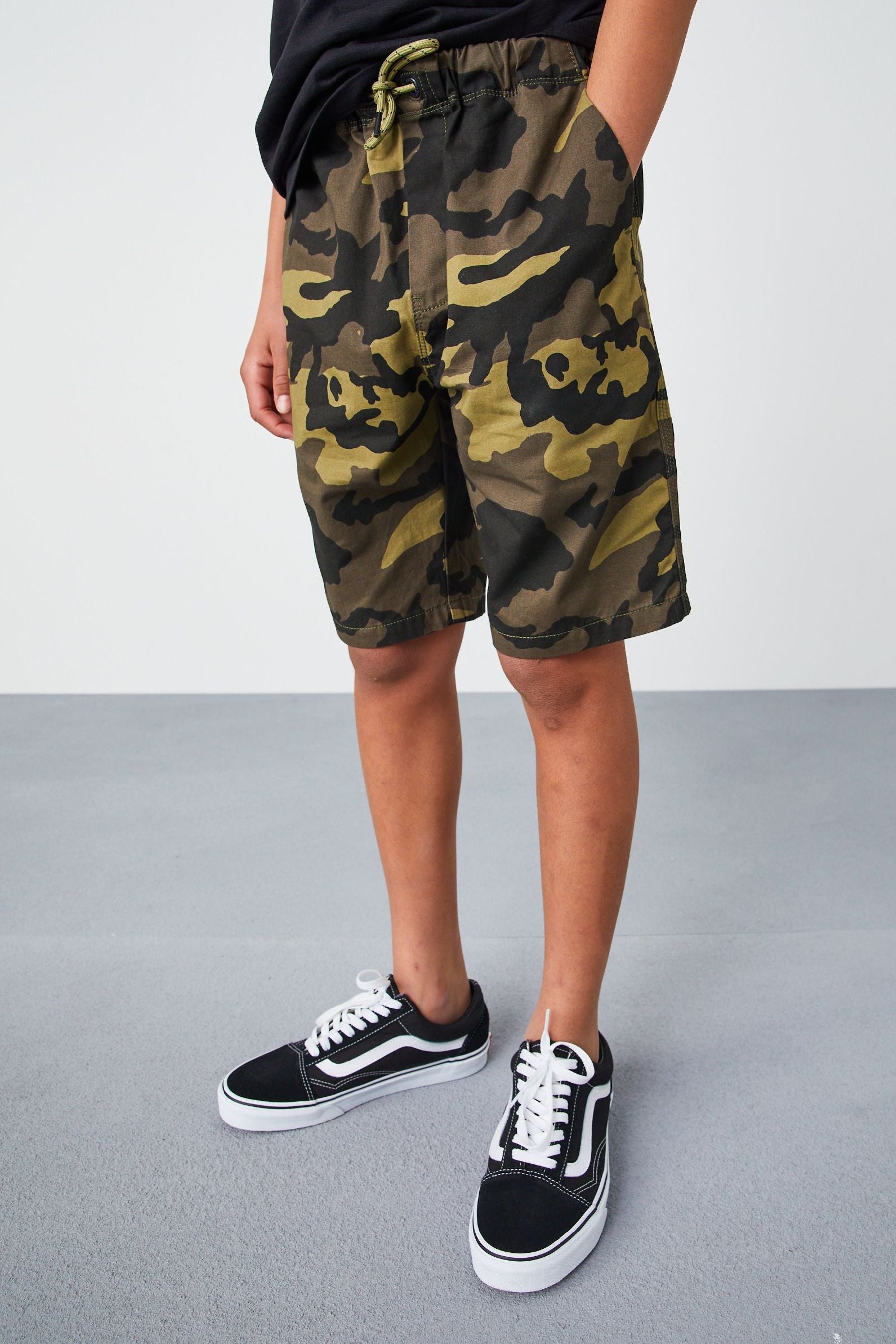 Khaki Green Camo Regular Fit Pull-On Shorts (3-16yrs)