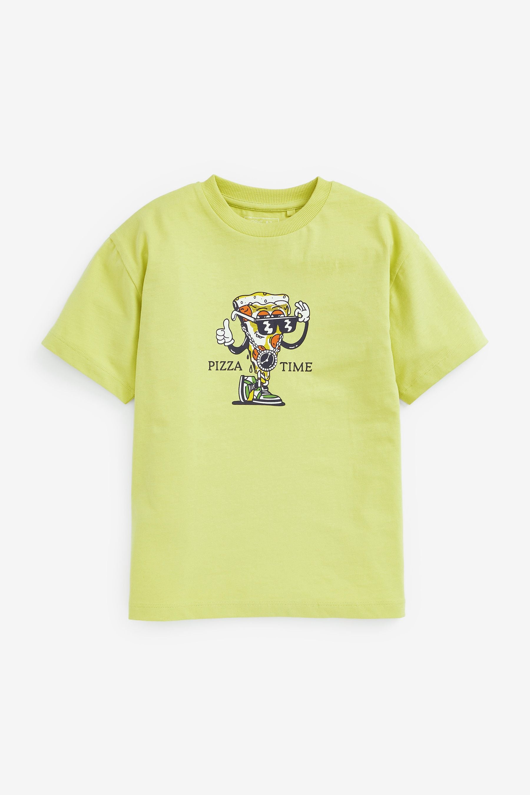 Yellow Pizza Time Short Sleeve Graphic T-Shirt (3-16yrs)