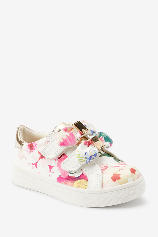 White Baker by Ted Baker Floral Bow Trainers