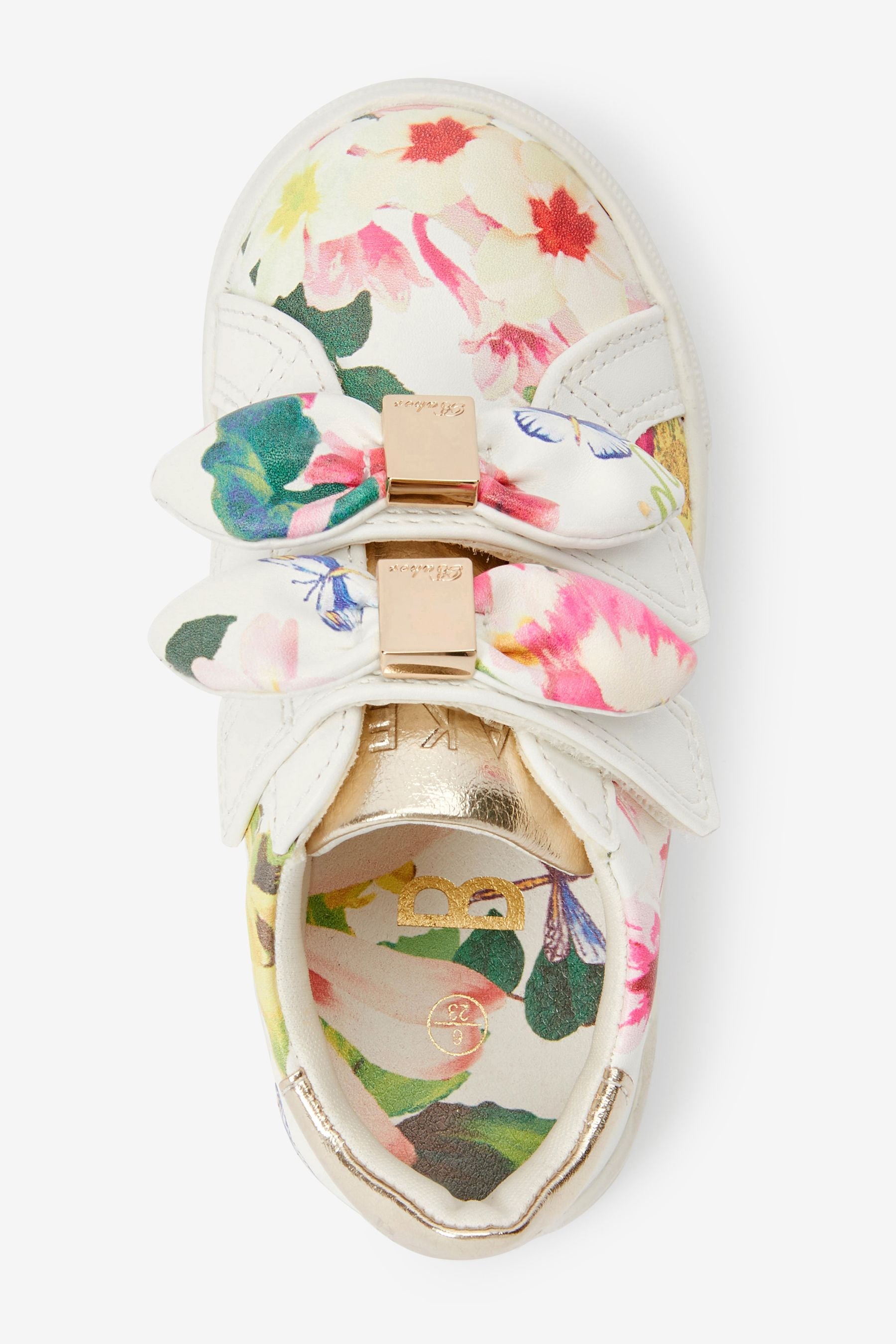 White Baker by Ted Baker Floral Bow Trainers