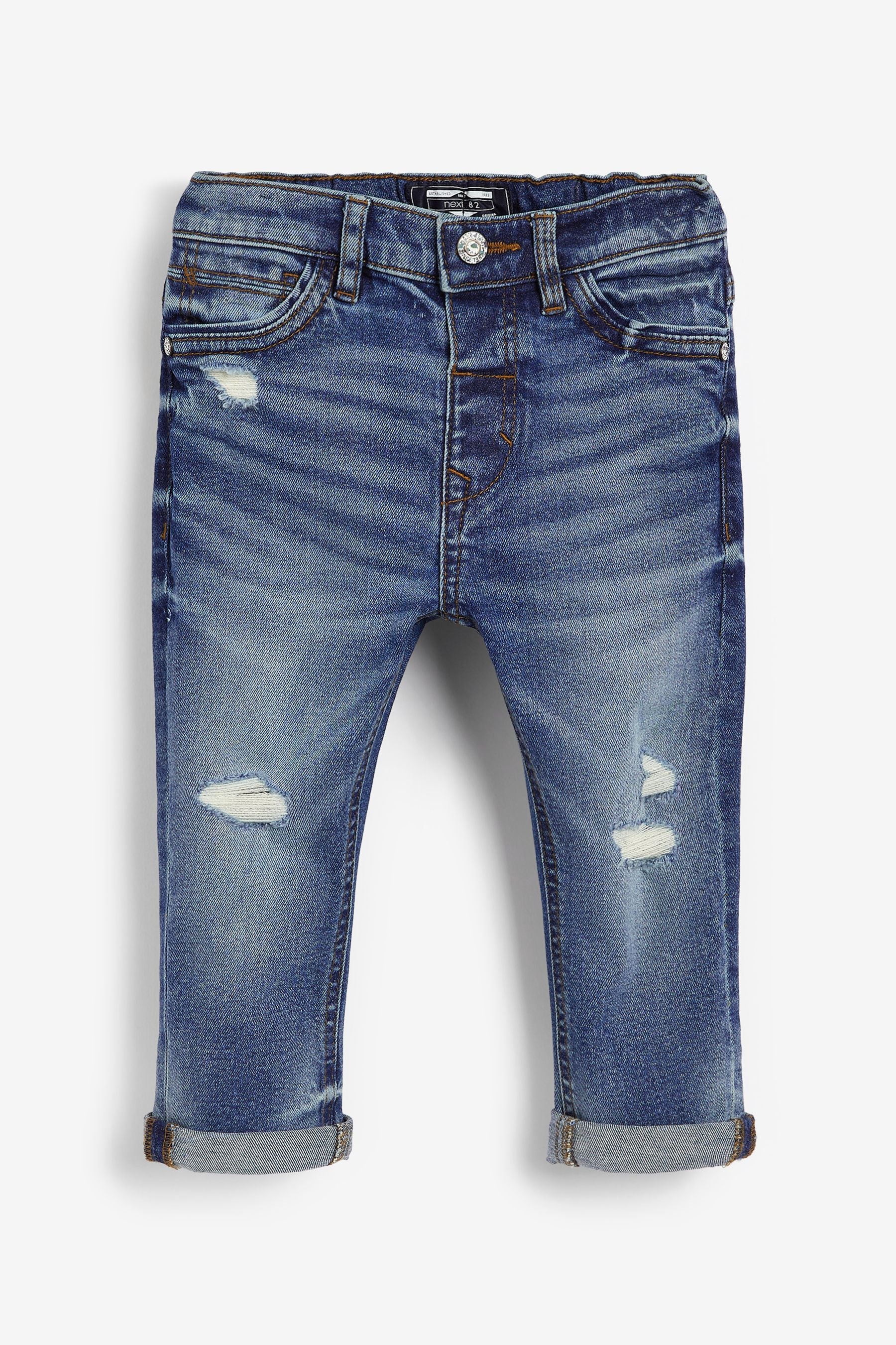 Mid Blue Distressed Jeans (3mths-7yrs)