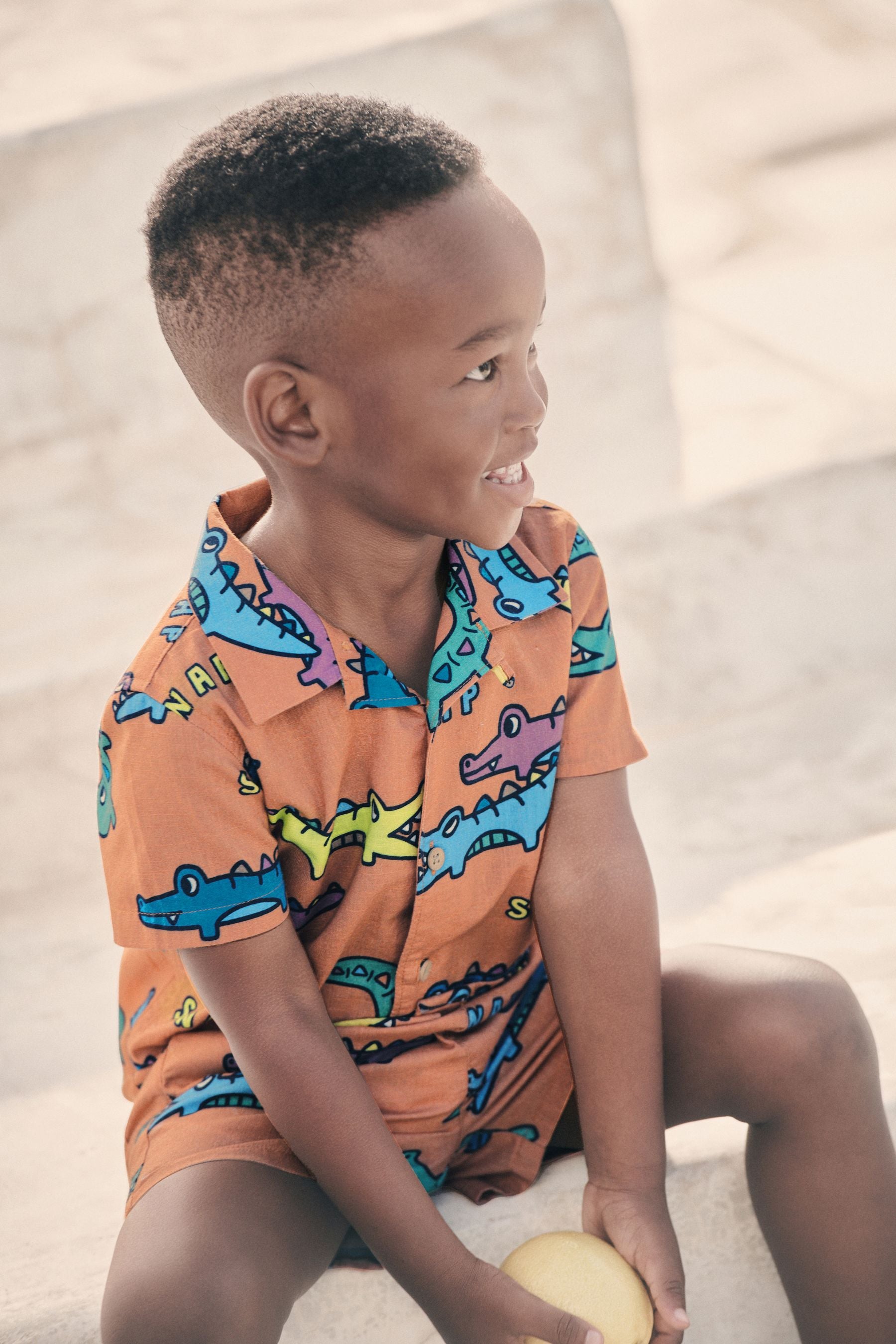 Burnt Orange Crocodile Print Shirt (3mths-7yrs)