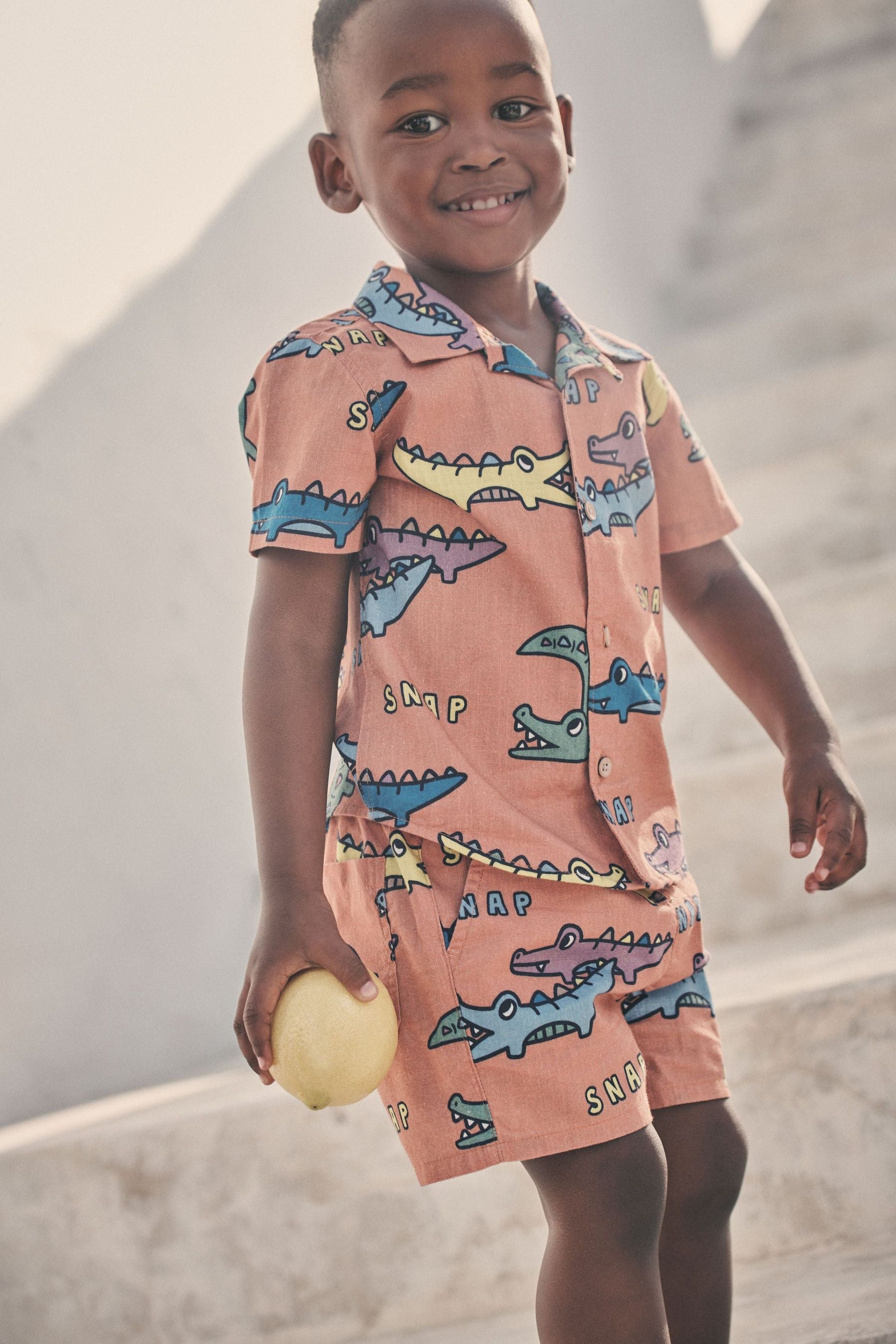 Burnt Orange Crocodile Print Shirt (3mths-7yrs)