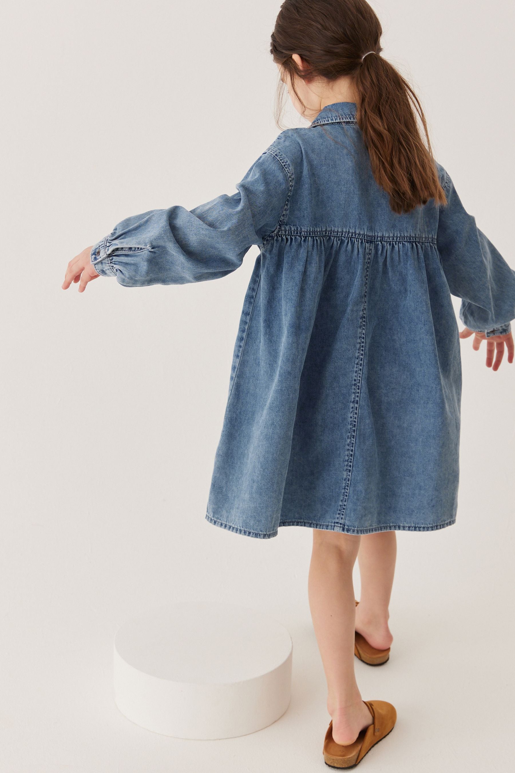 Blue Zip Denim Dress (6-16yrs)