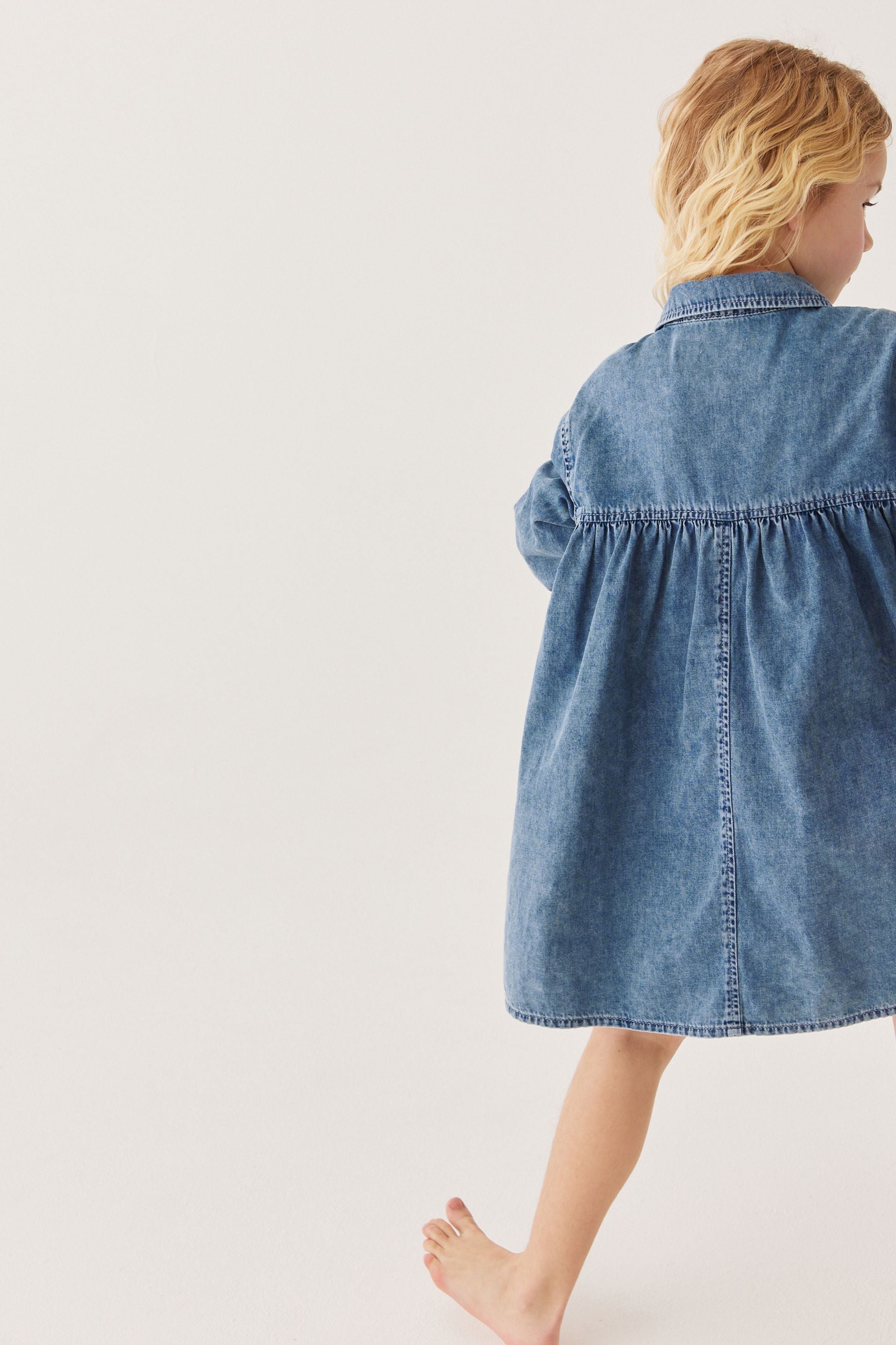 Blue Zip Denim Dress (6-16yrs)