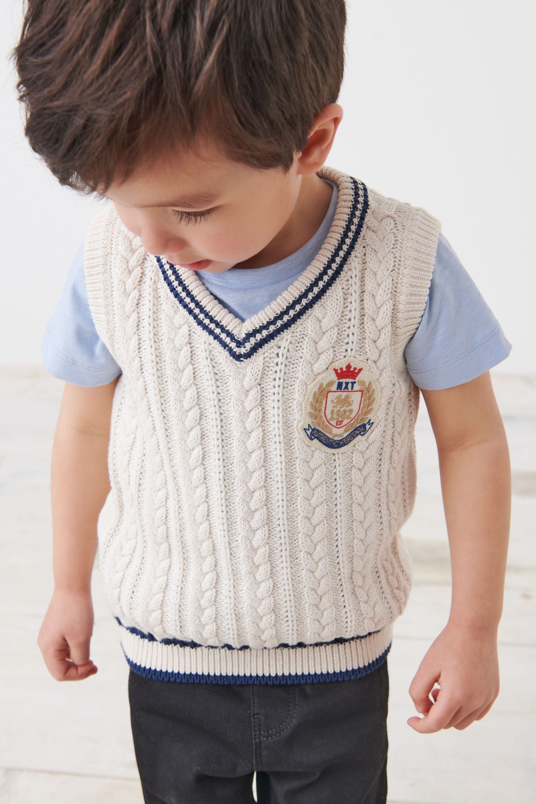 Ecru White Cable Tank/Jumper (3mths-7yrs)