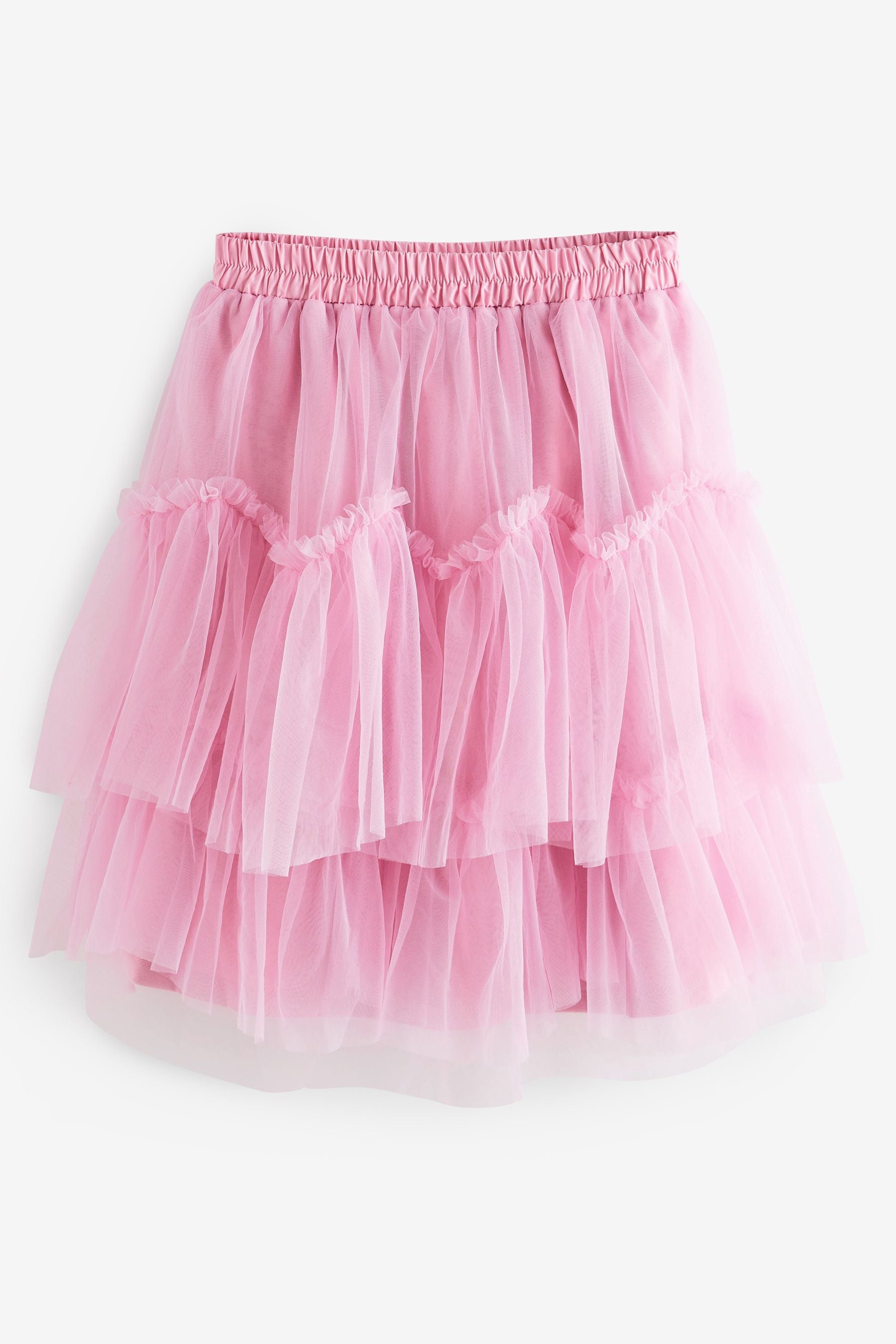 Pink Tiered Tulle Mesh Skirt (3-16yrs)