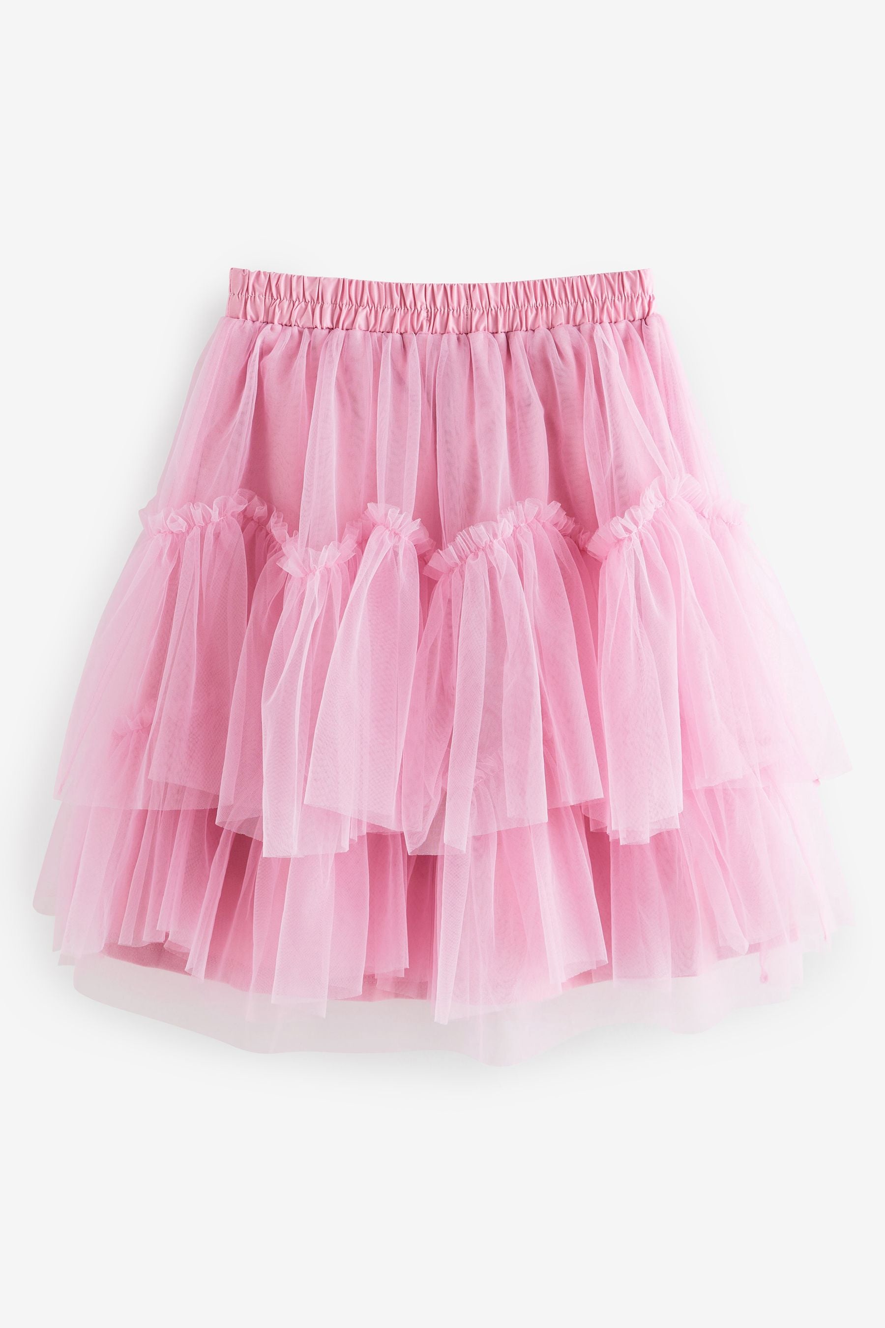 Pink Tiered Tulle Mesh Skirt (3-16yrs)