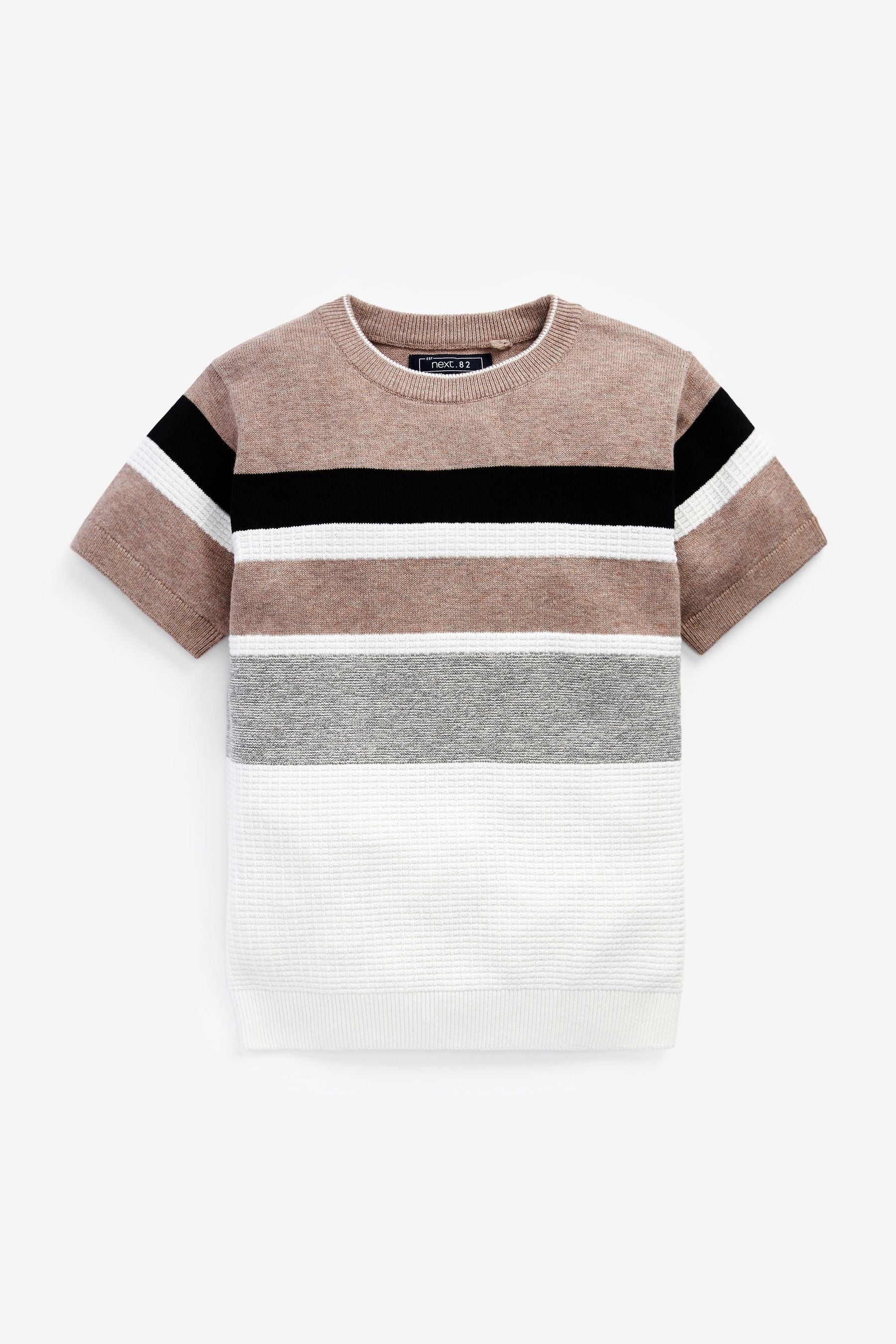 Brown Knitted Stripe T-Shirt (3-16yrs)