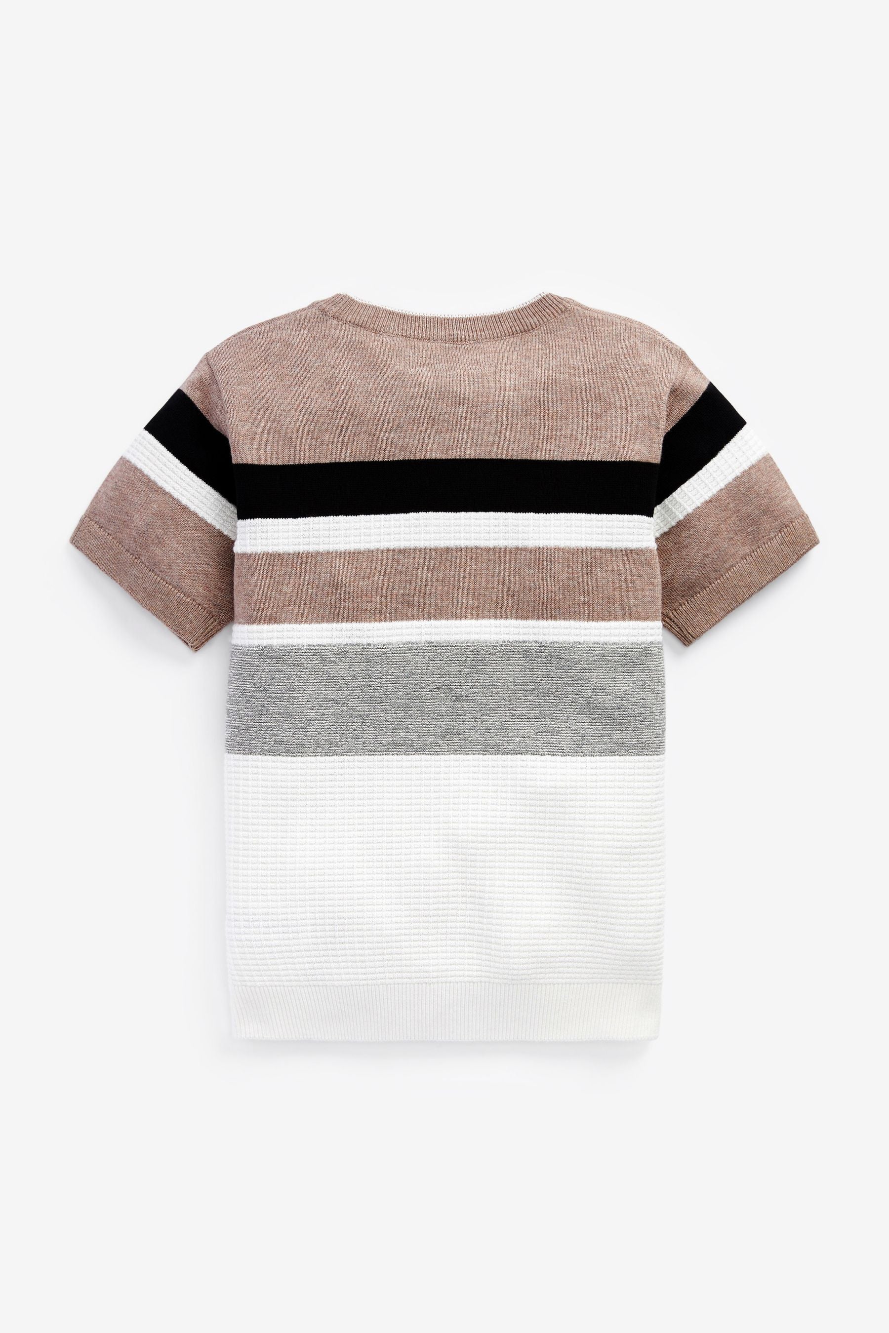 Brown Knitted Stripe T-Shirt (3-16yrs)