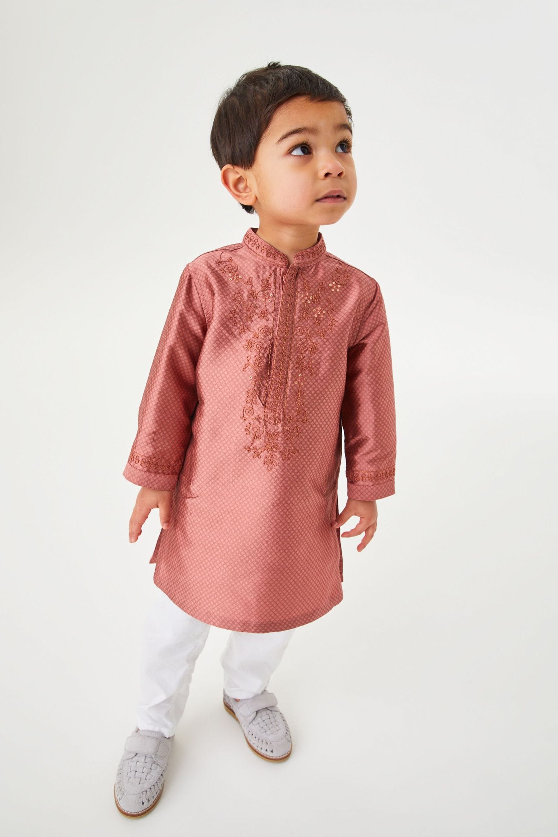 Pink Embroidered Boys Kurta (3mths-7yrs)