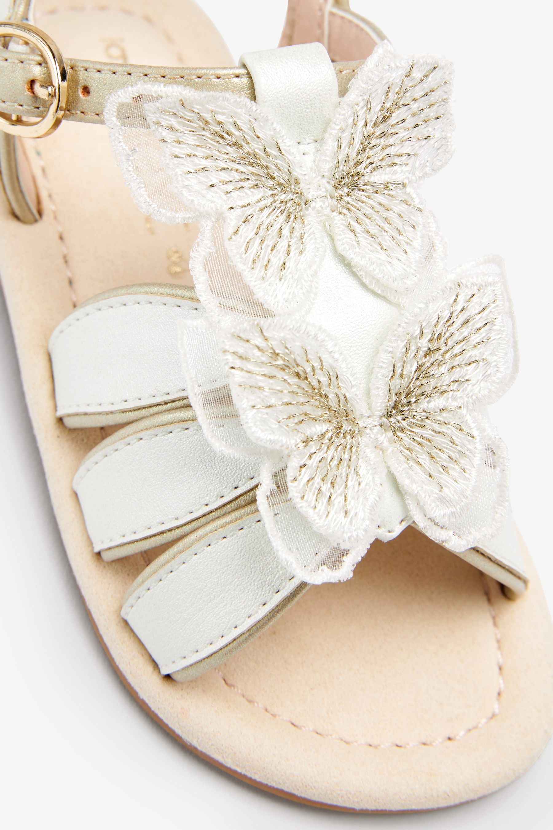 Ivory White Butterfly Sandals