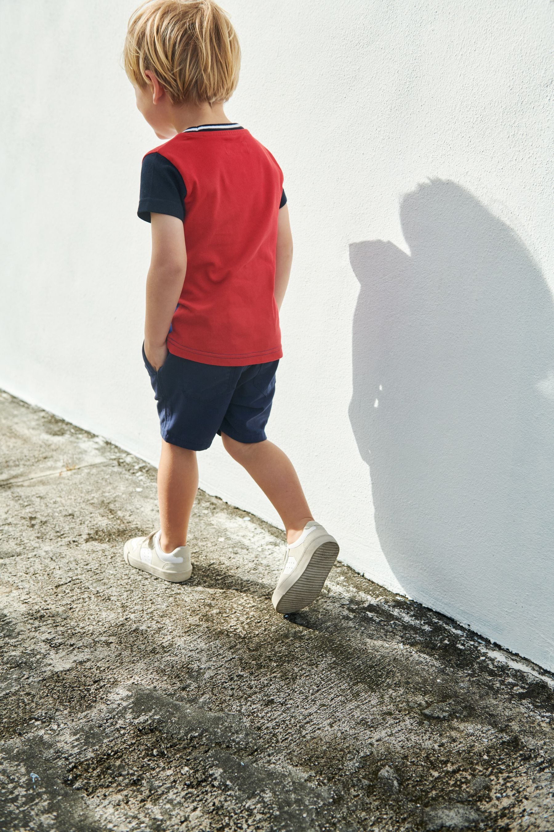 Red/Navy Blue Colourblock Short Sleeve T-Shirt (3mths-7yrs)