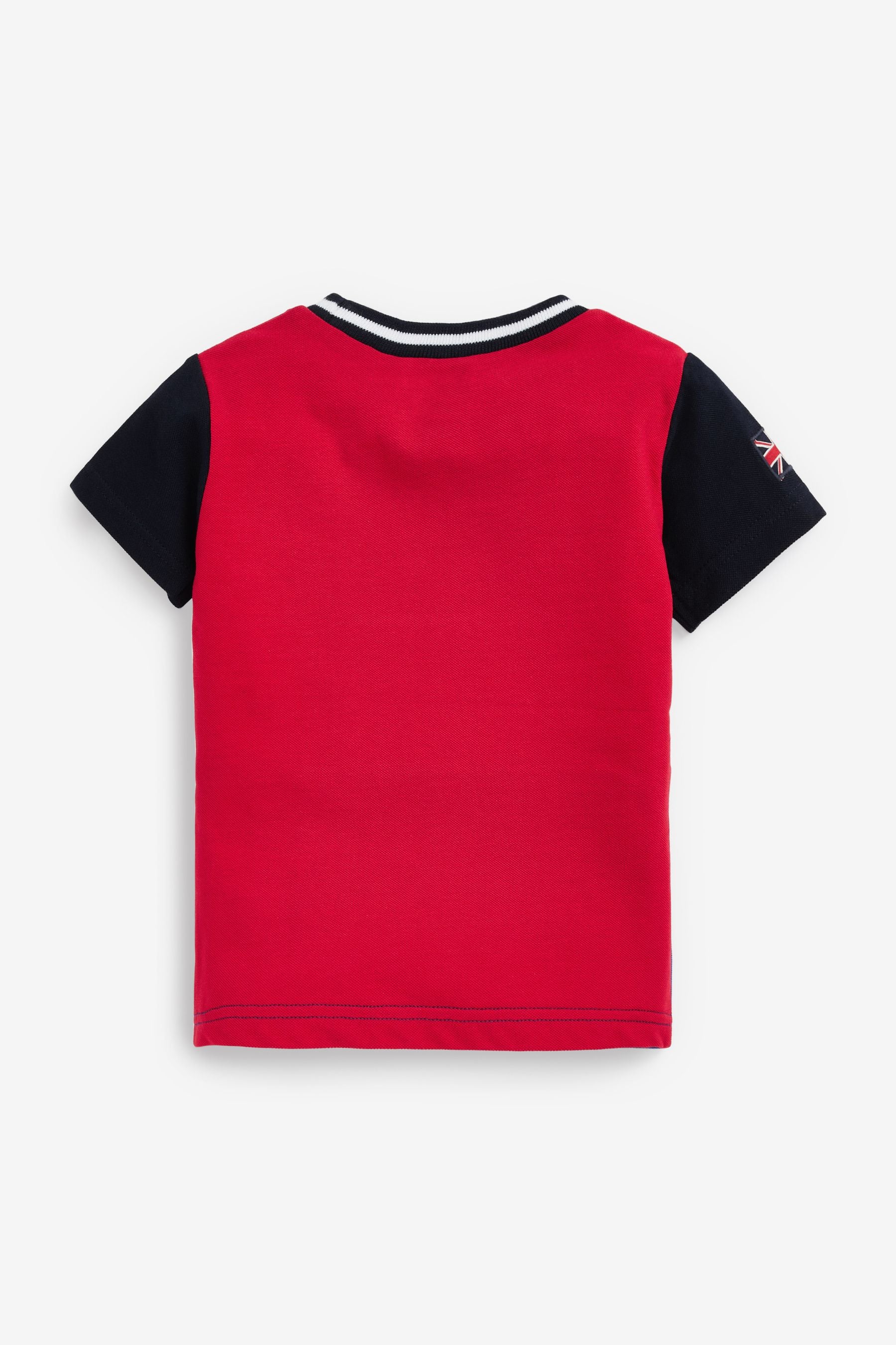 Red/Navy Blue Colourblock Short Sleeve T-Shirt (3mths-7yrs)