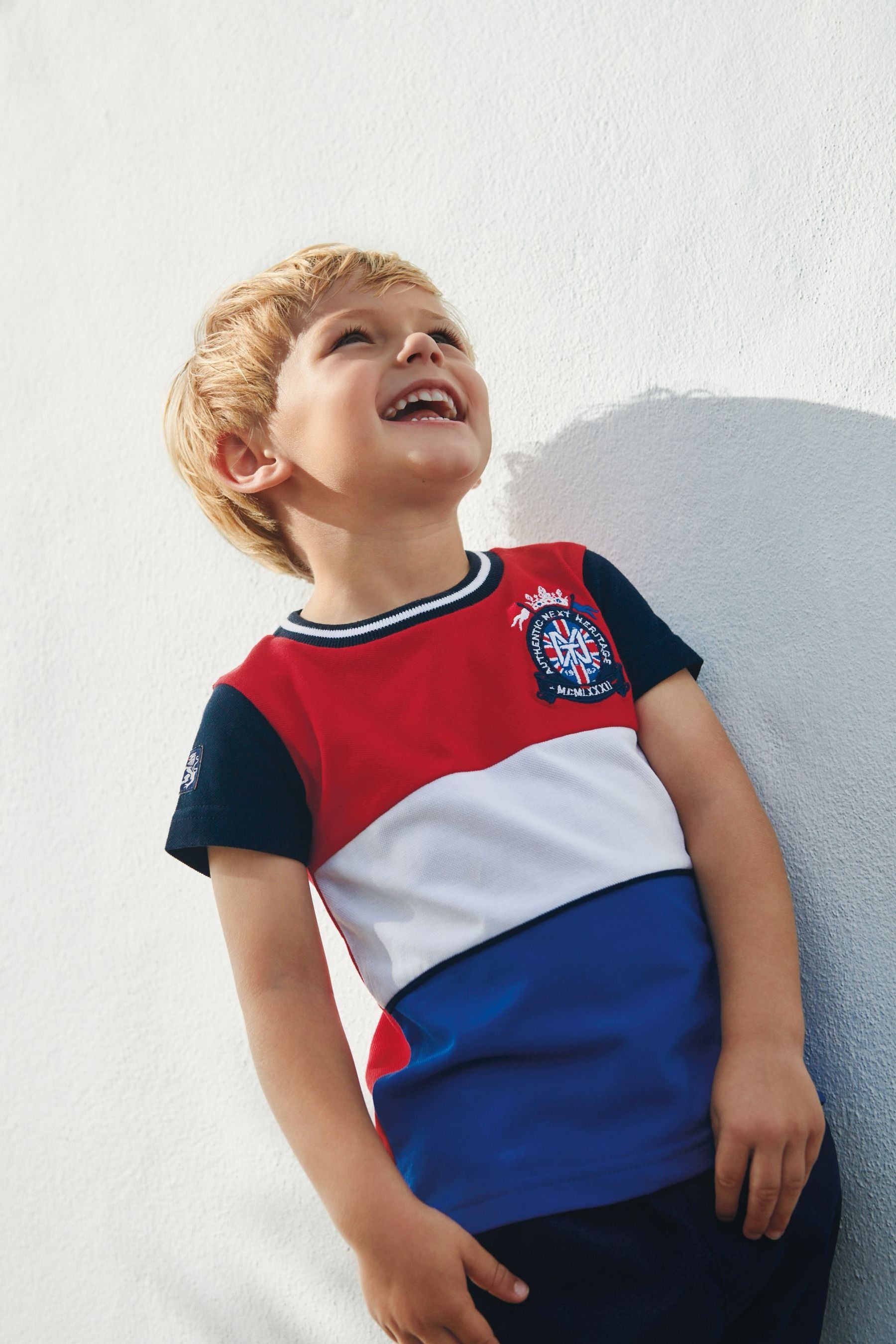 Red/Navy Blue Colourblock Short Sleeve T-Shirt (3mths-7yrs)