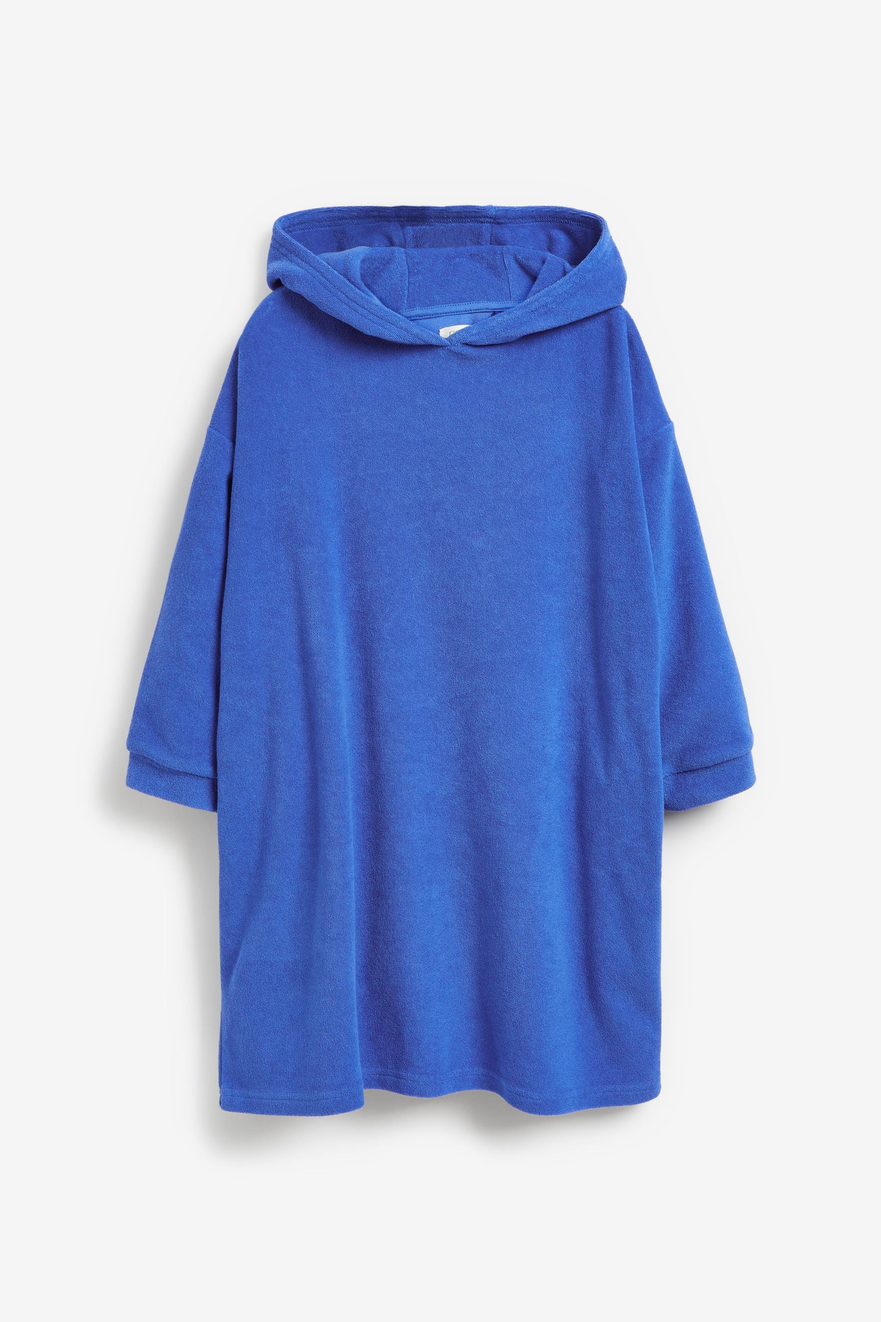 Cobalt Blue Oversized Long Sleeved Towelling Poncho