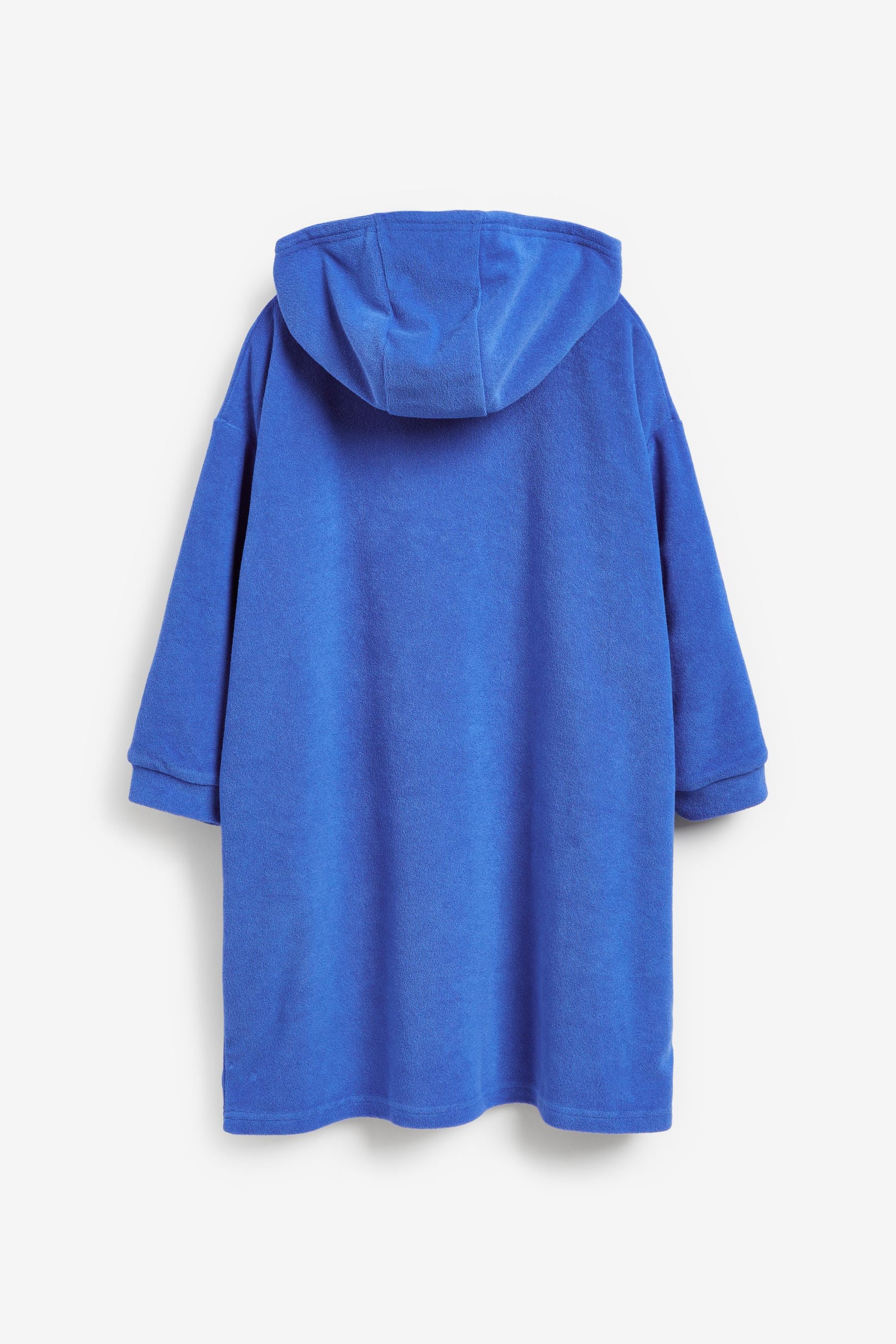 Cobalt Blue Oversized Long Sleeved Towelling Poncho