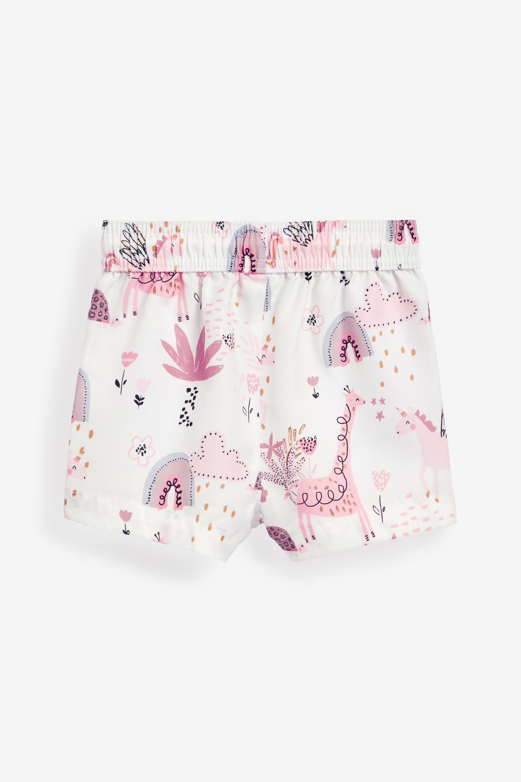 White/Pink Quick Dry Beach Shorts