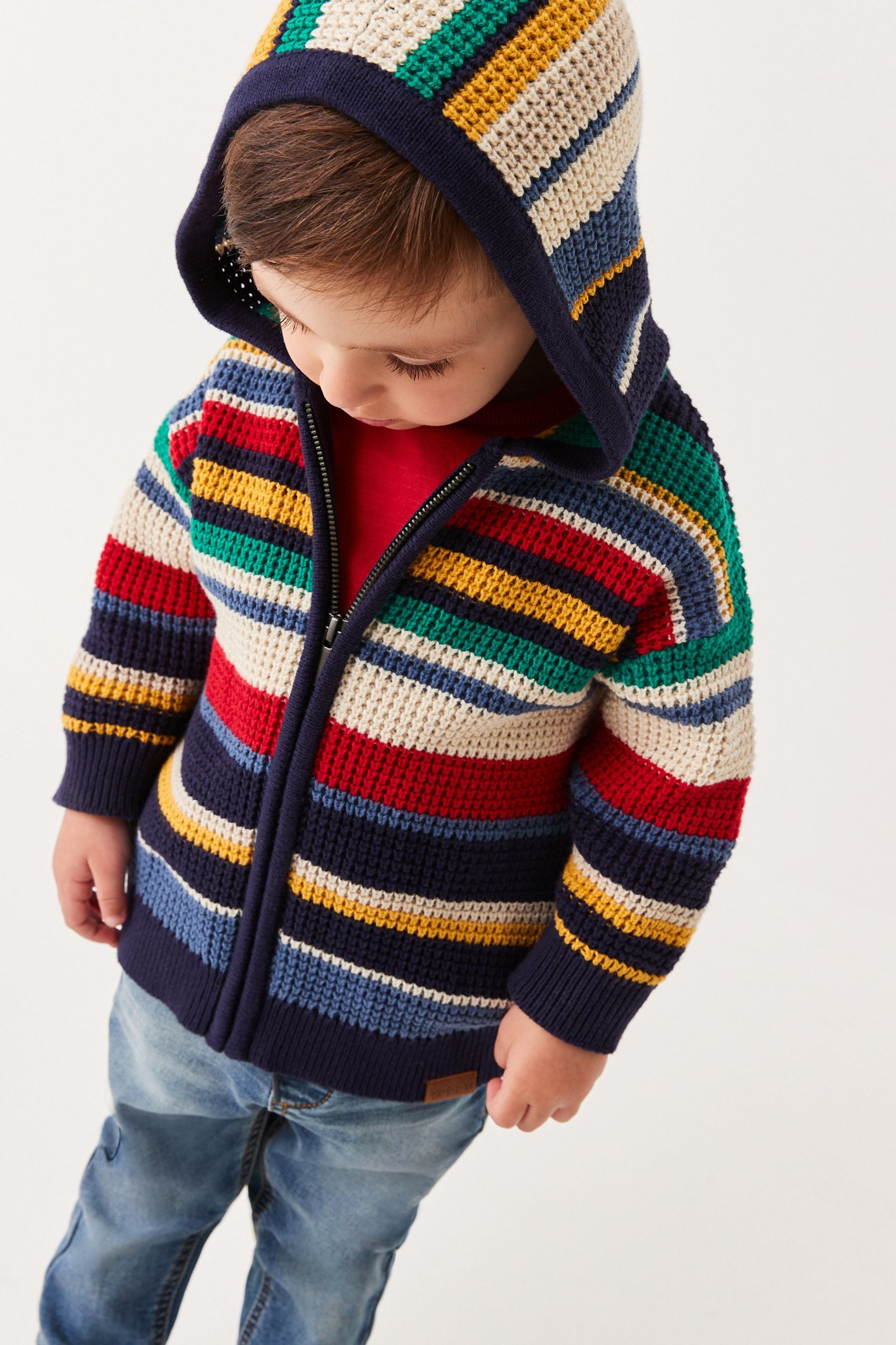 Multi Knitted Hooded Zip Through (3mths-7yrs)