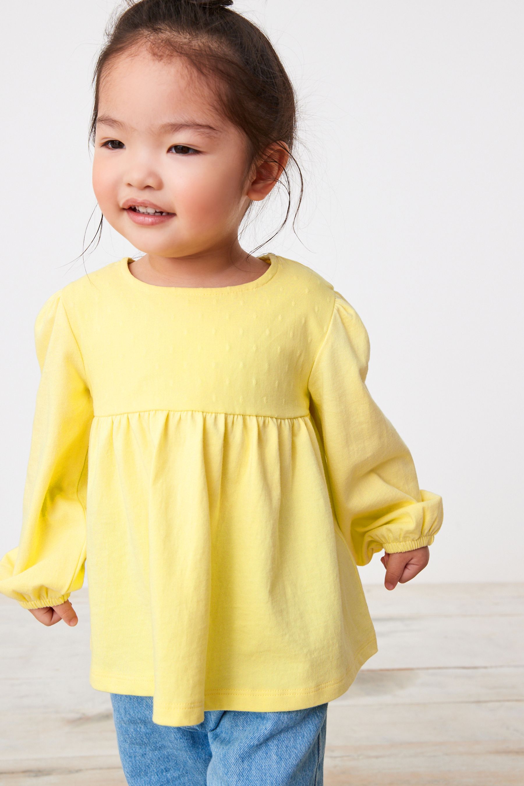 Yellow Jersey Woven Mix Long Sleeve Top (3mths-7yrs)