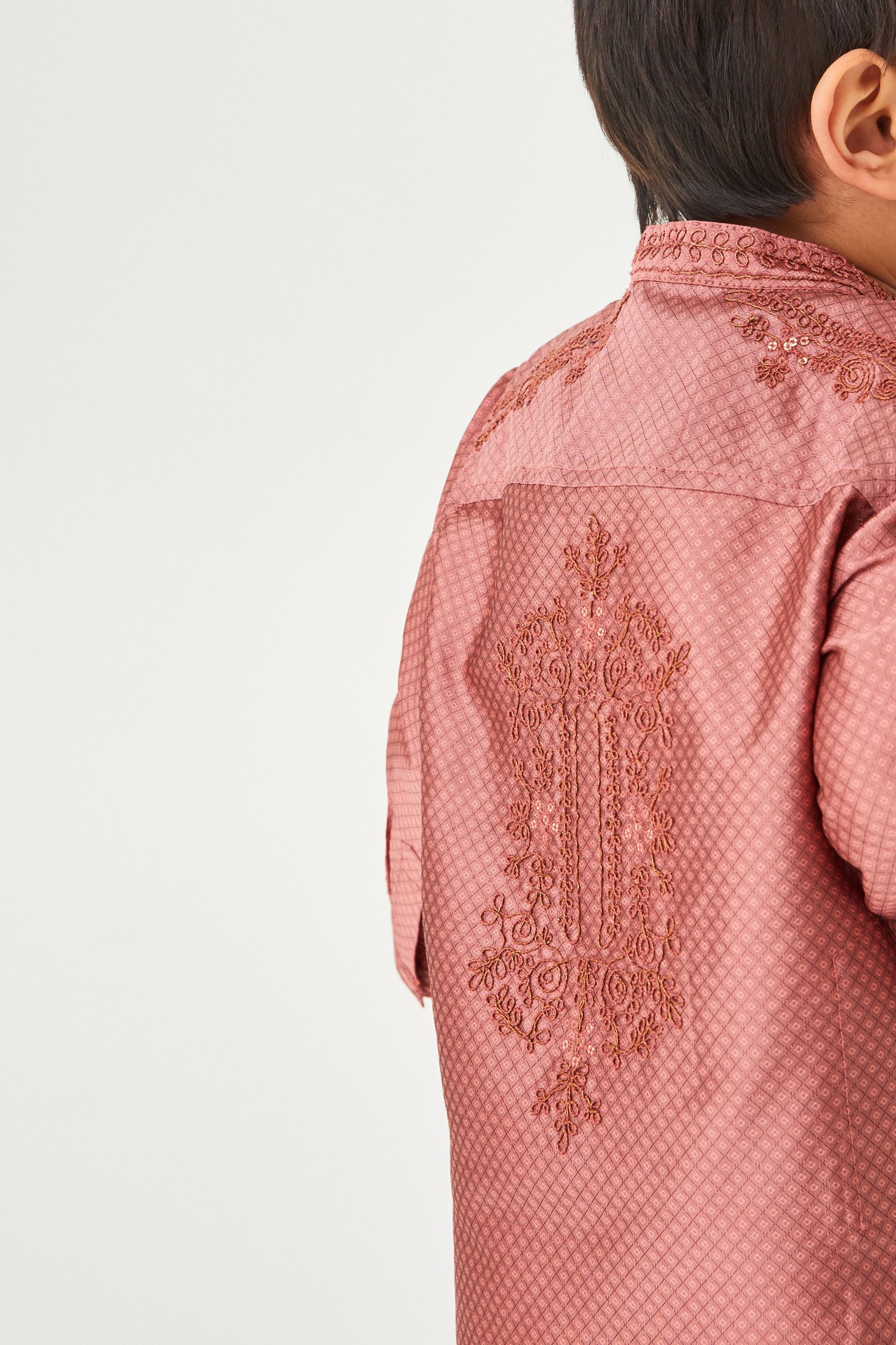 Pink Embroidered Boys Kurta (3mths-7yrs)