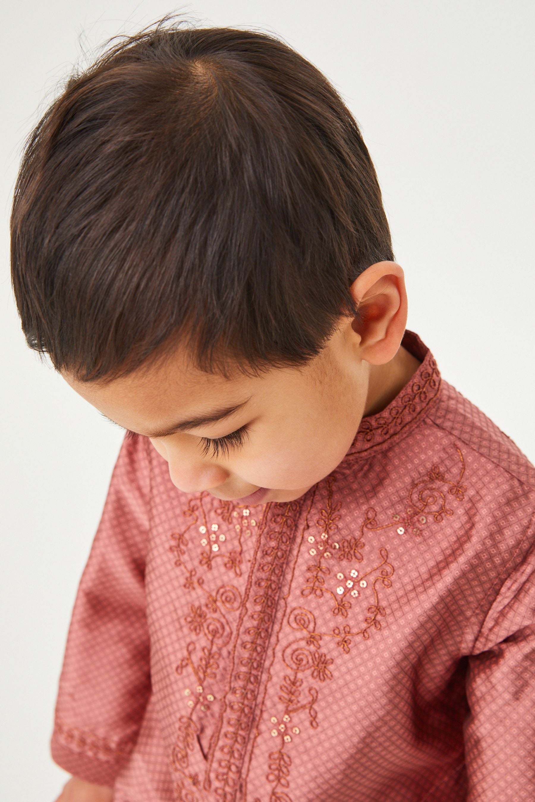 Pink Embroidered Boys Kurta (3mths-7yrs)