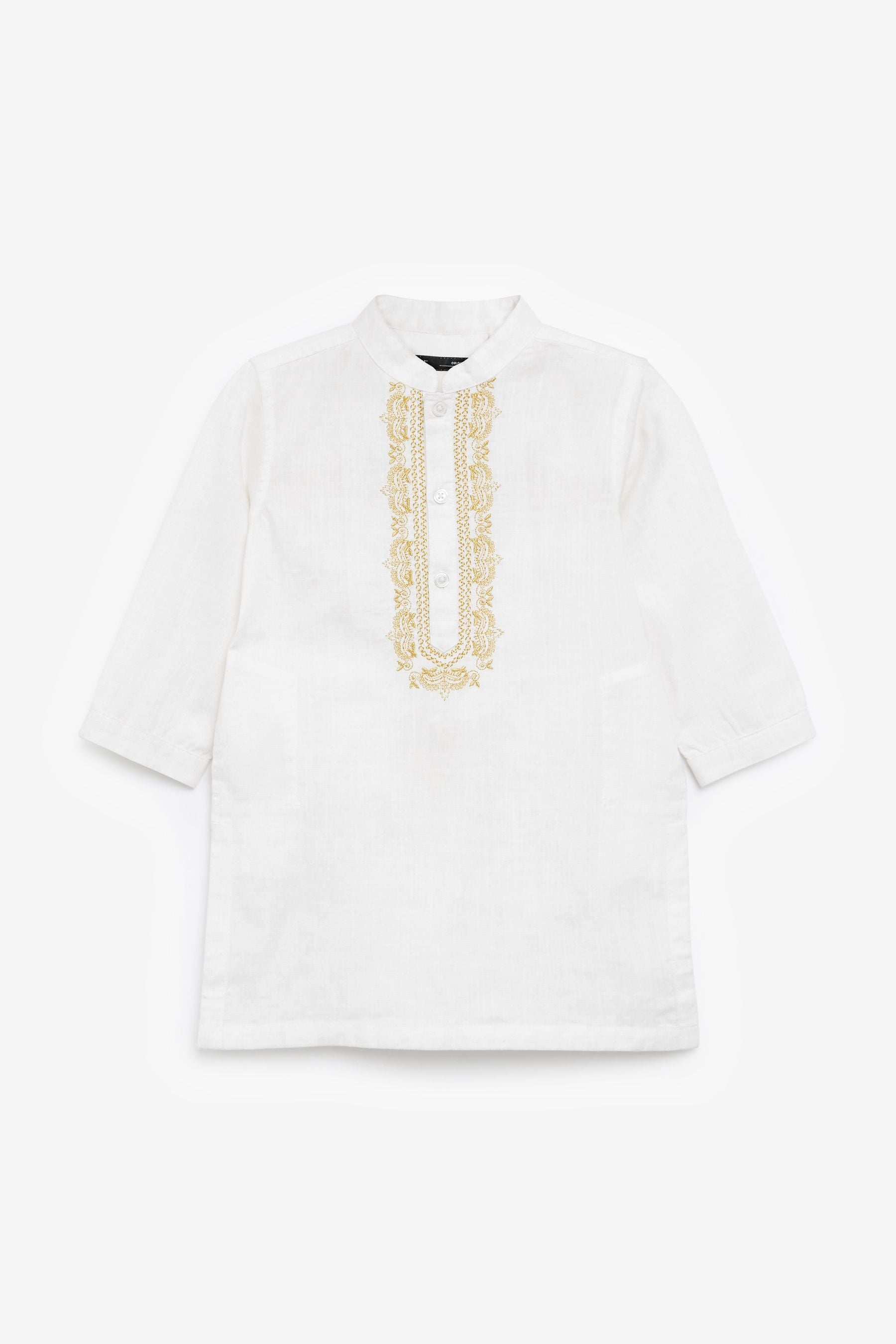 White/Gold Embroidered Boys Kurta (3mths-7yrs)