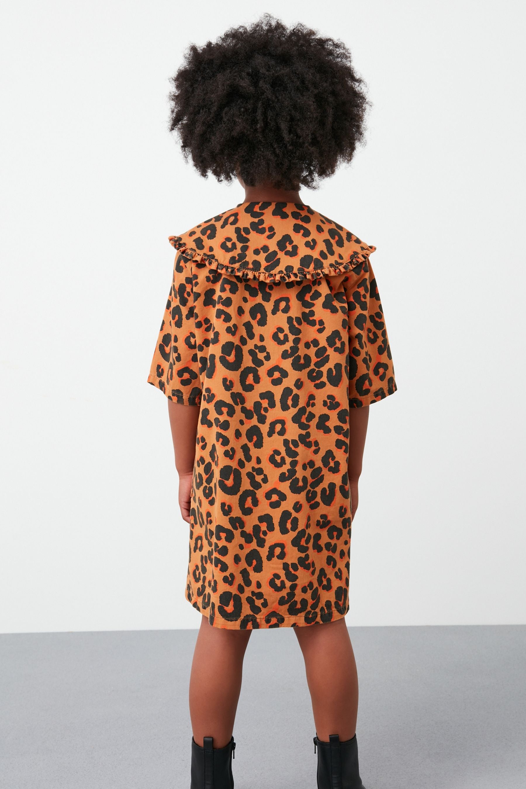 Animal Printed Collar Dress (3-16yrs)