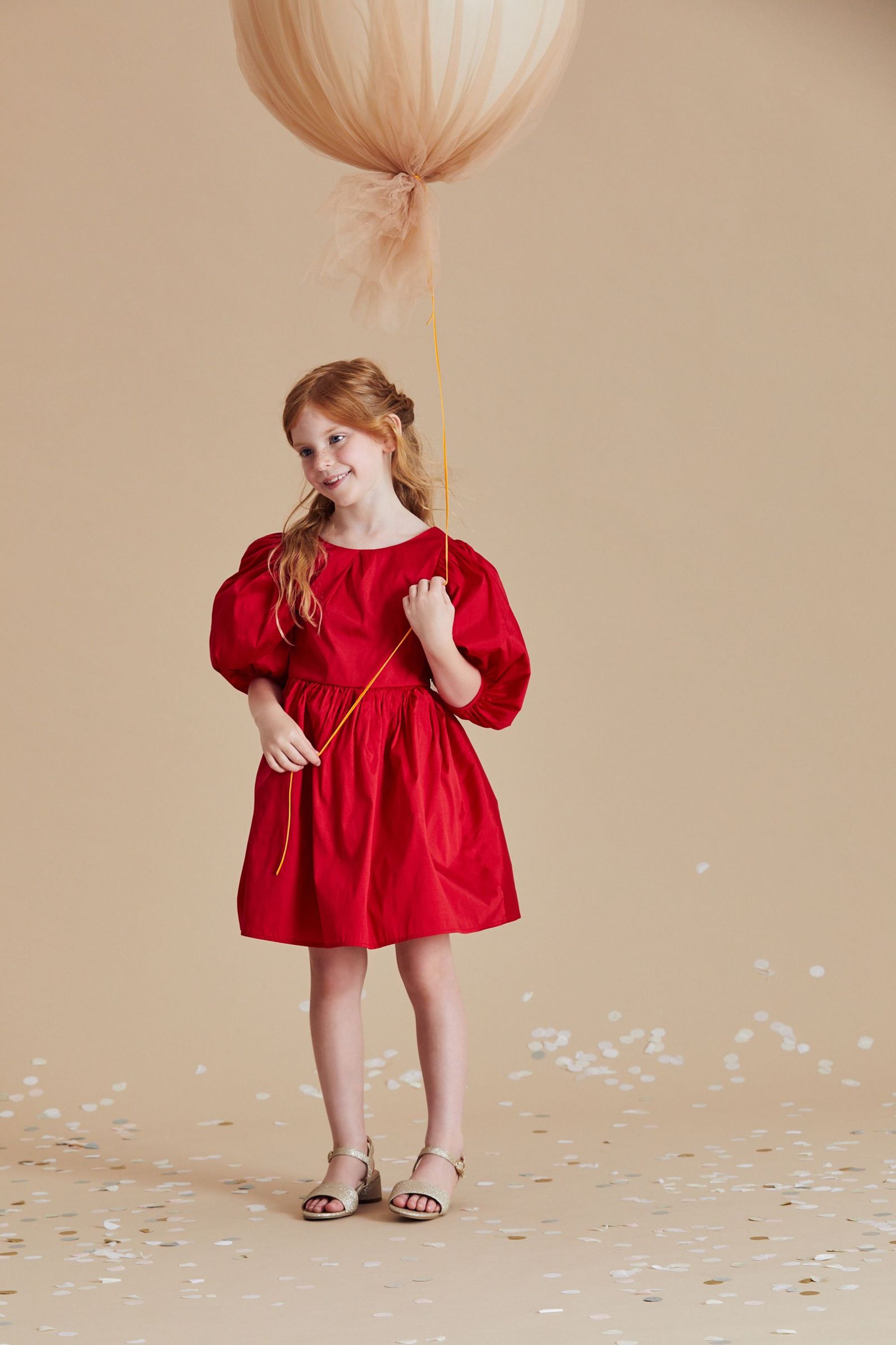 Red Taffeta Dress (3-16yrs)