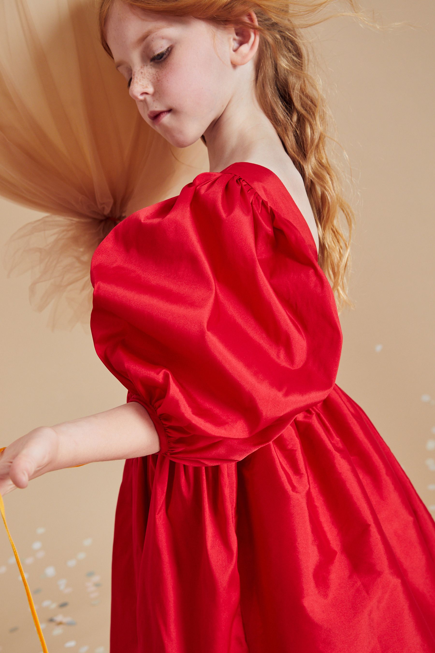 Red Taffeta Dress (3-16yrs)