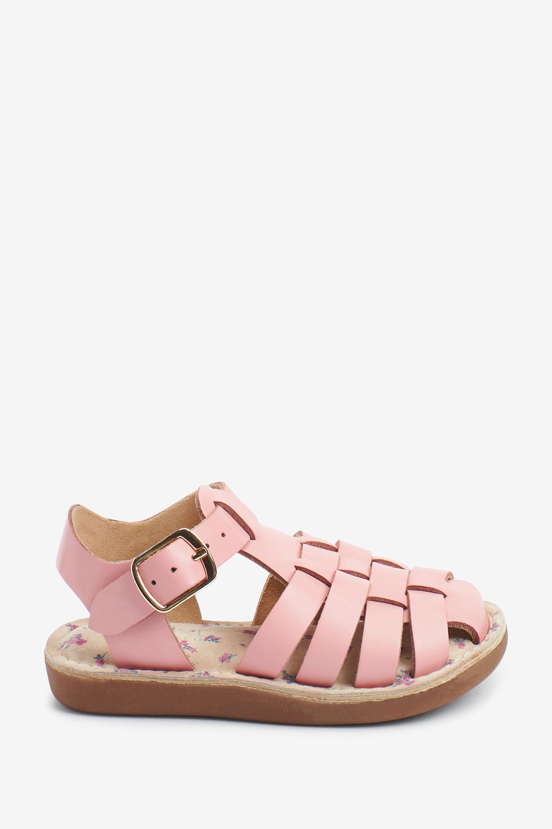 Pink Leather Little Luxe Fisherman Sandals
