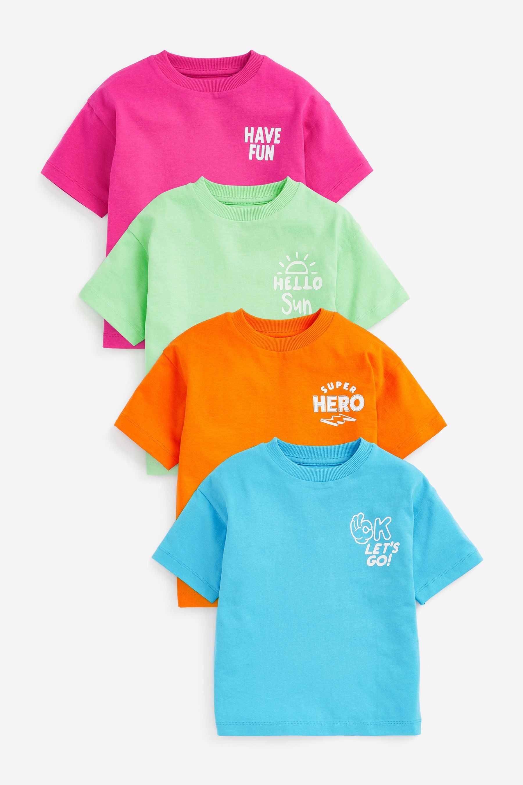 Multi 4 Pack Oversized T-Shirts (3mths-7yrs)