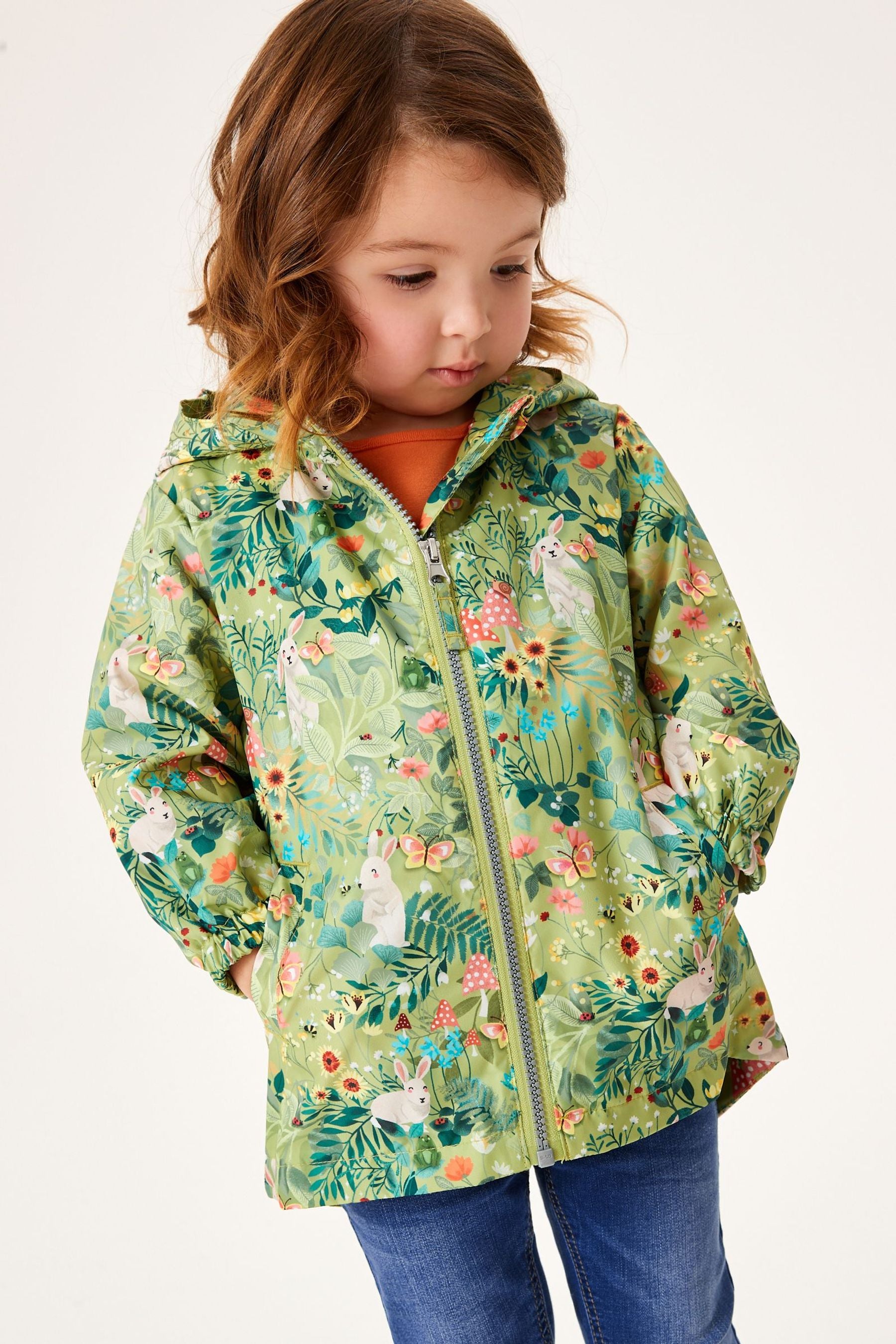 Green Shower Resistant Printed Cagoule (3mths-7yrs)