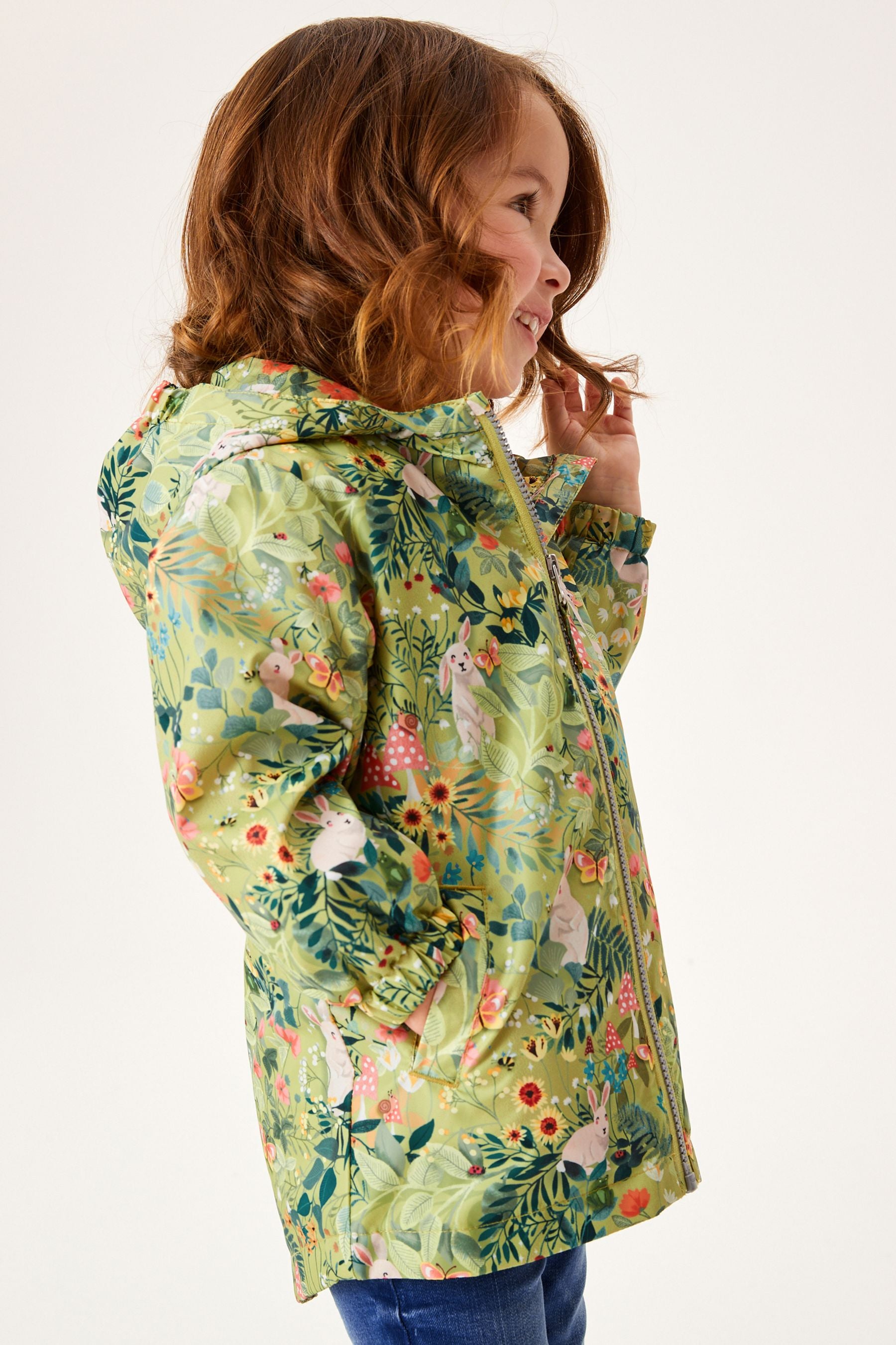 Green Shower Resistant Printed Cagoule (3mths-7yrs)