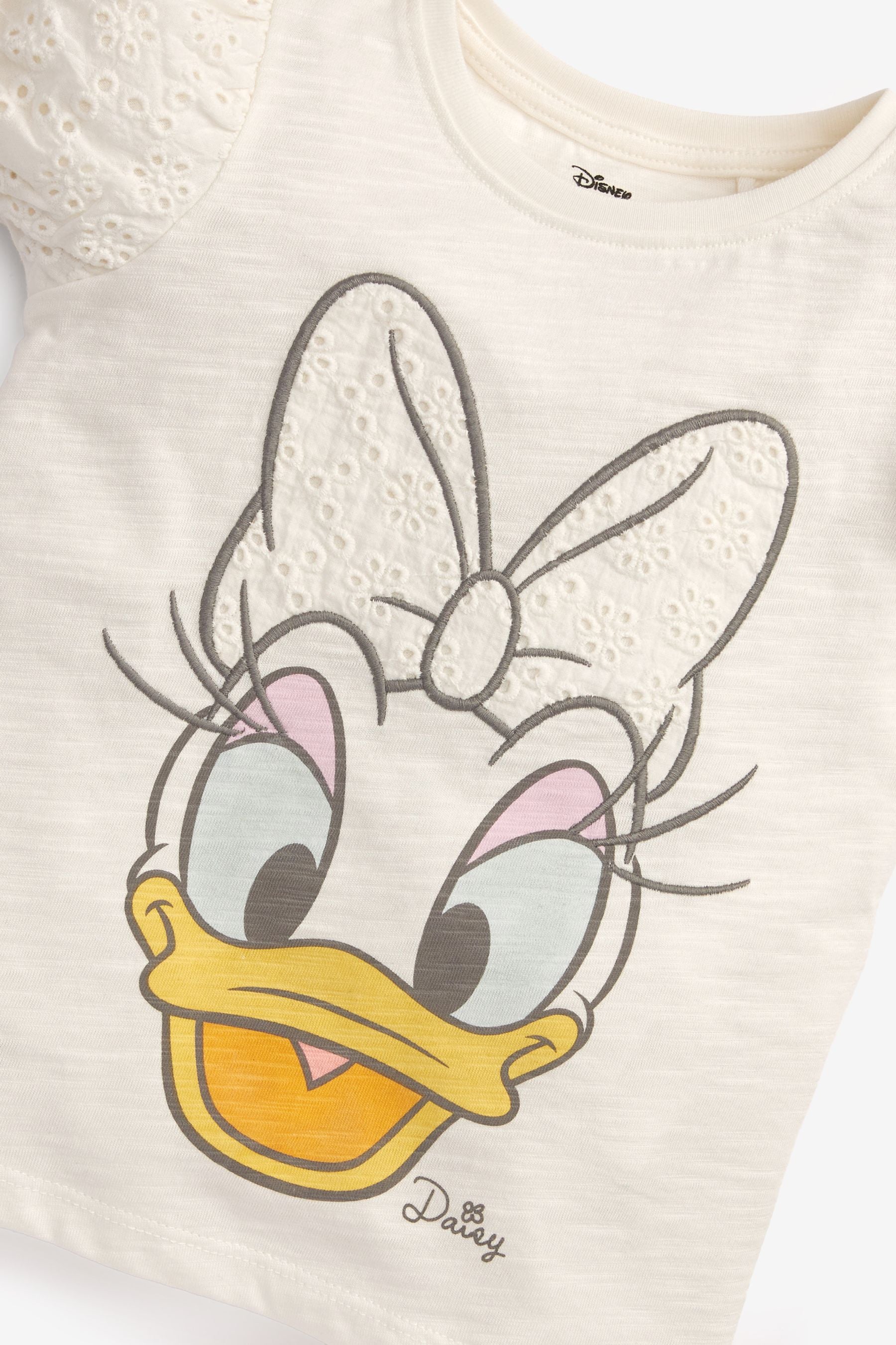 Disney Daisy Duck White Embroidered T-Shirt (3mths-7yrs)