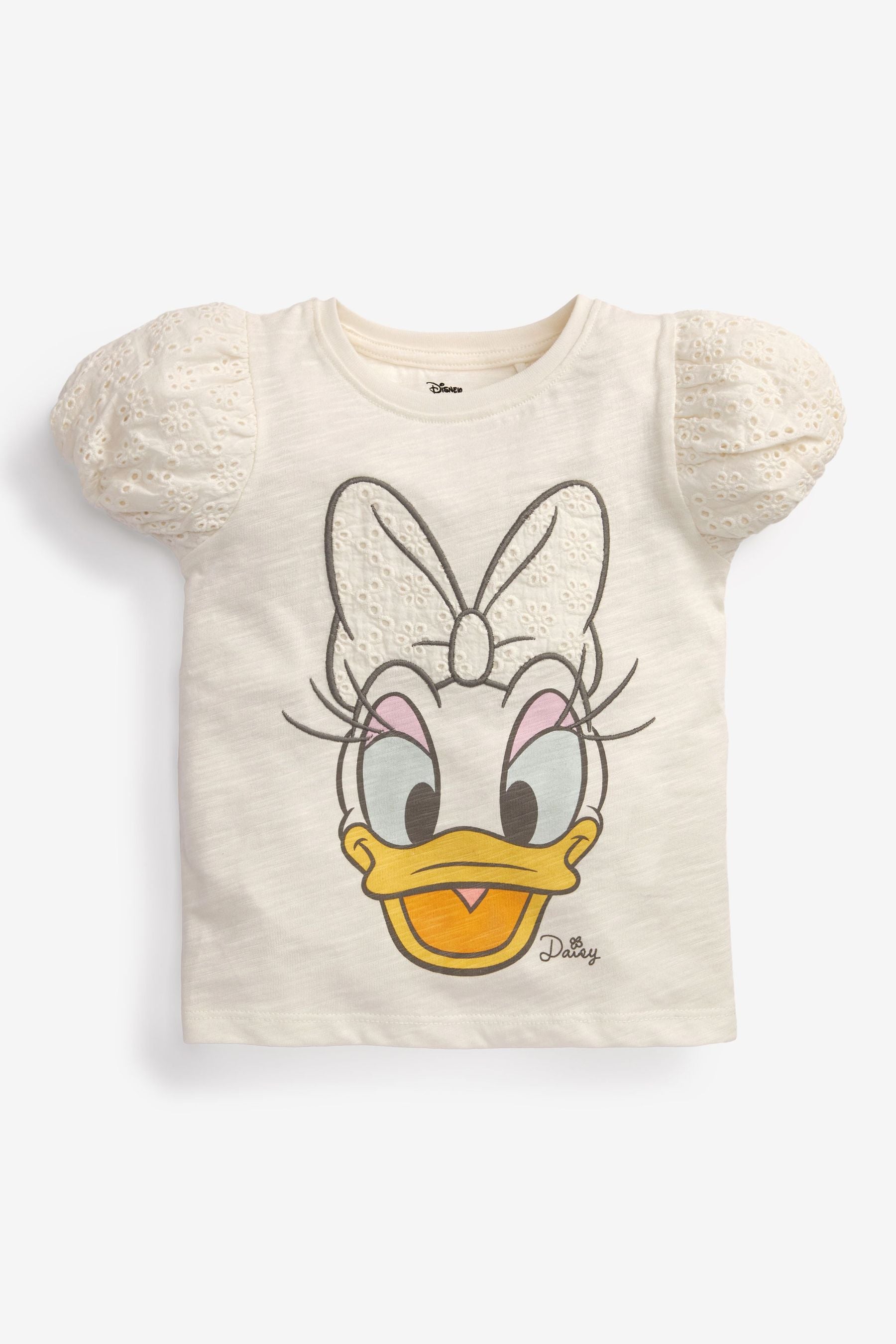 Disney Daisy Duck White Embroidered T-Shirt (3mths-7yrs)