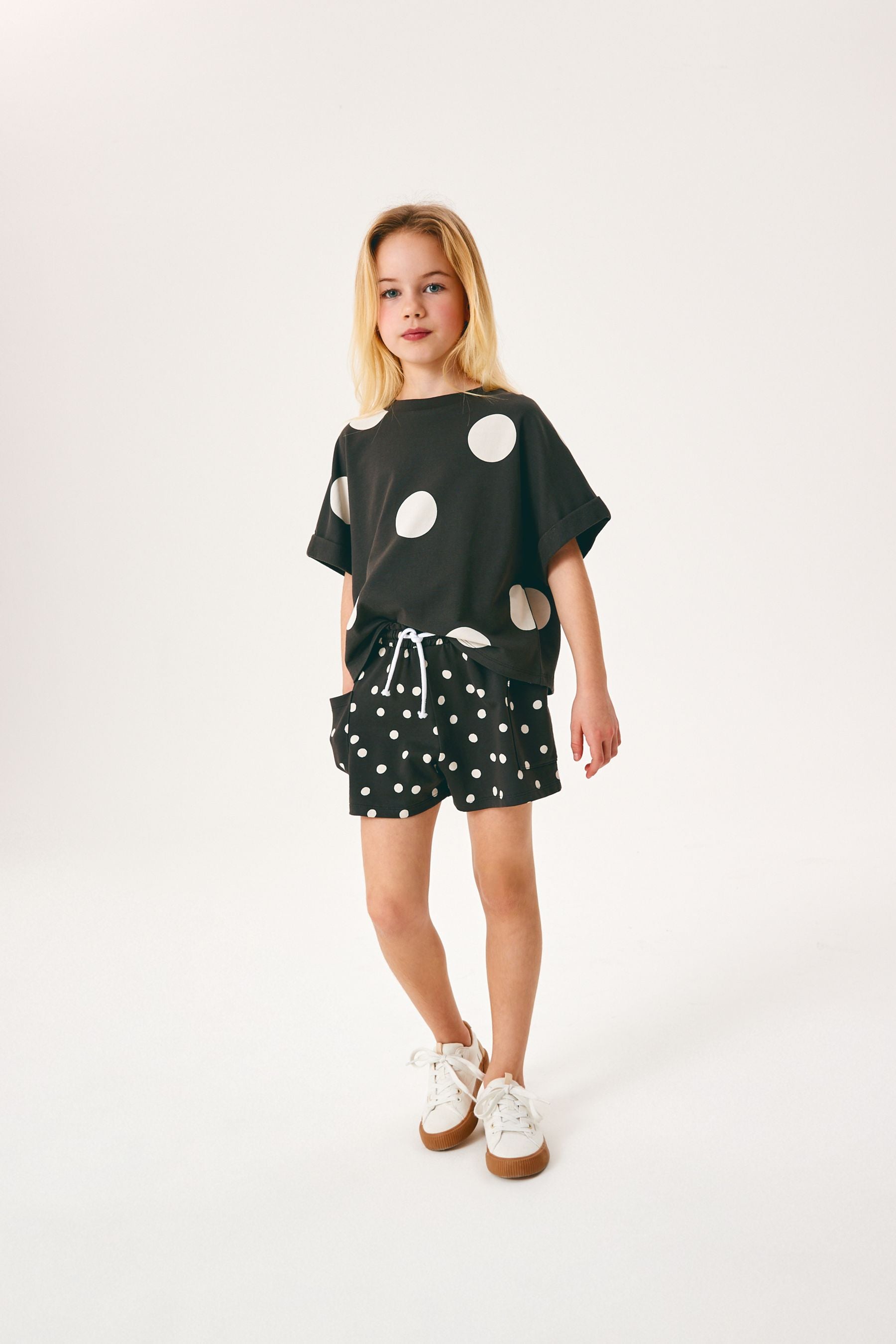 Monochrome Spot T-Shirt & Shorts Set (3-16yrs)