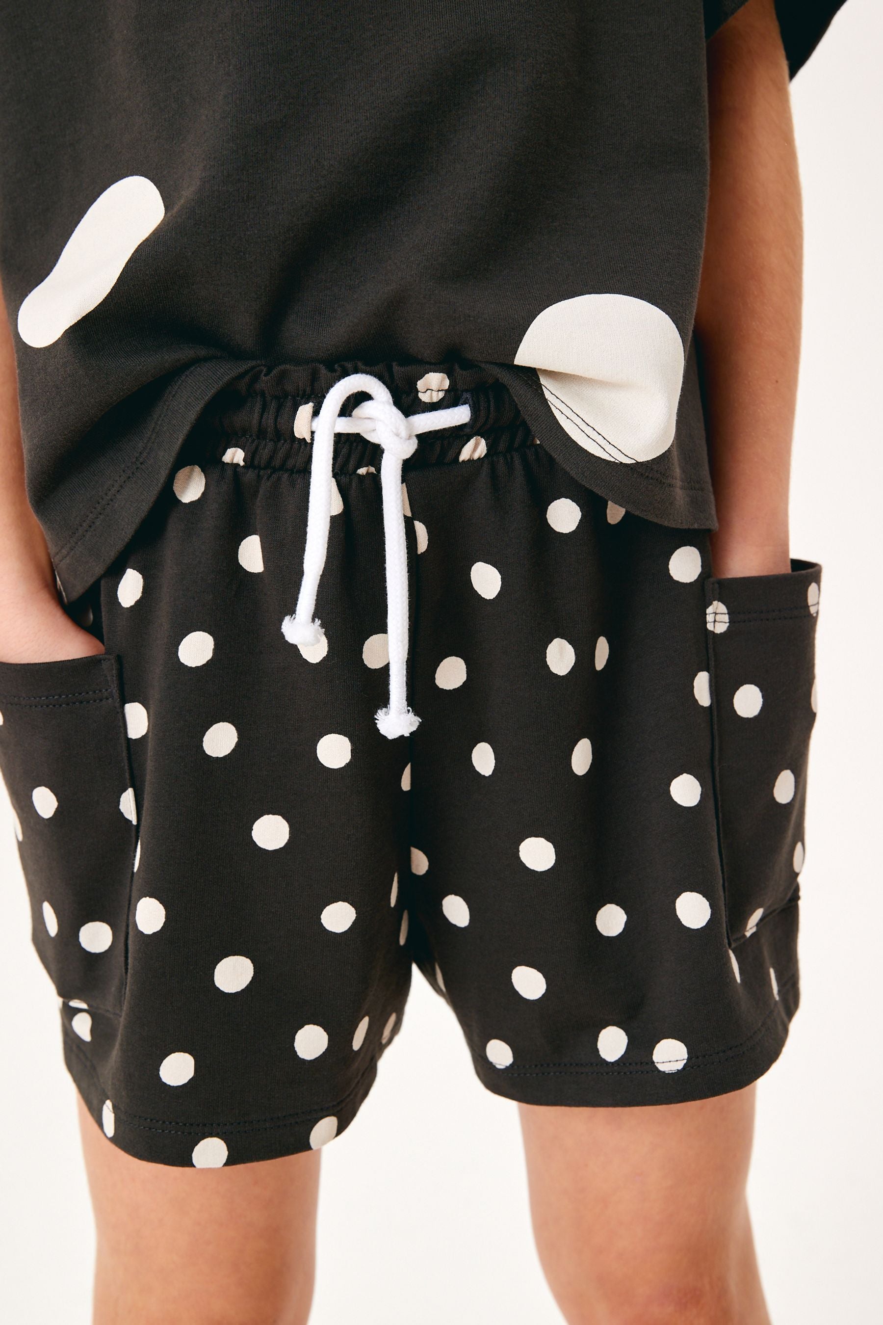 Monochrome Spot T-Shirt & Shorts Set (3-16yrs)