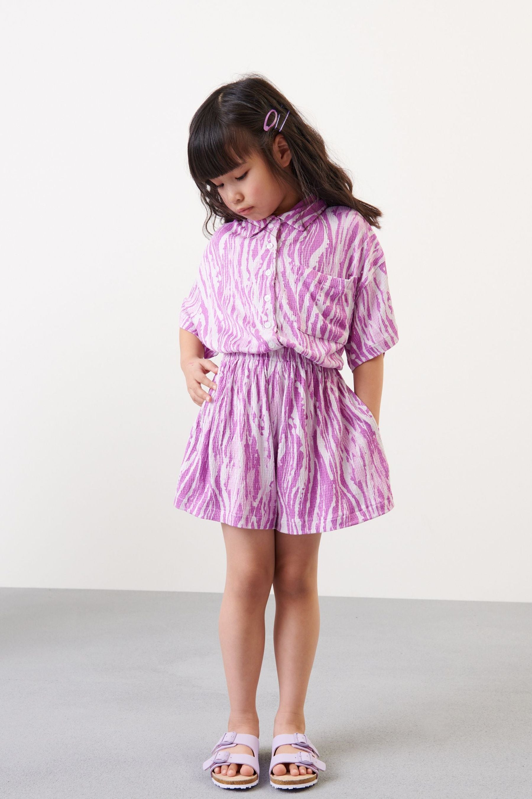 Purple Animal Shirt Playsuit (3-16yrs)