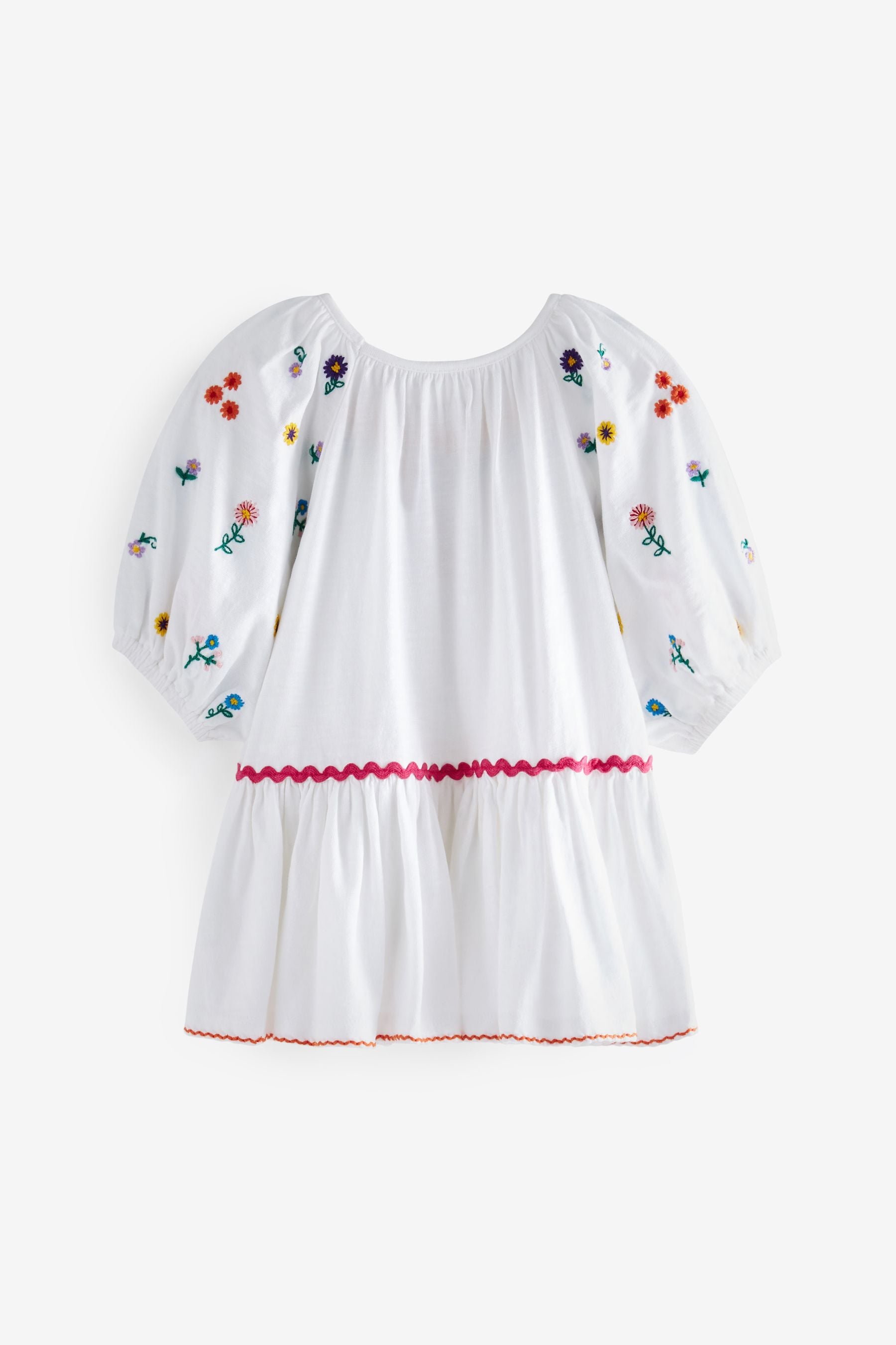 White Embroidered Peplum Blouse (3-16yrs)