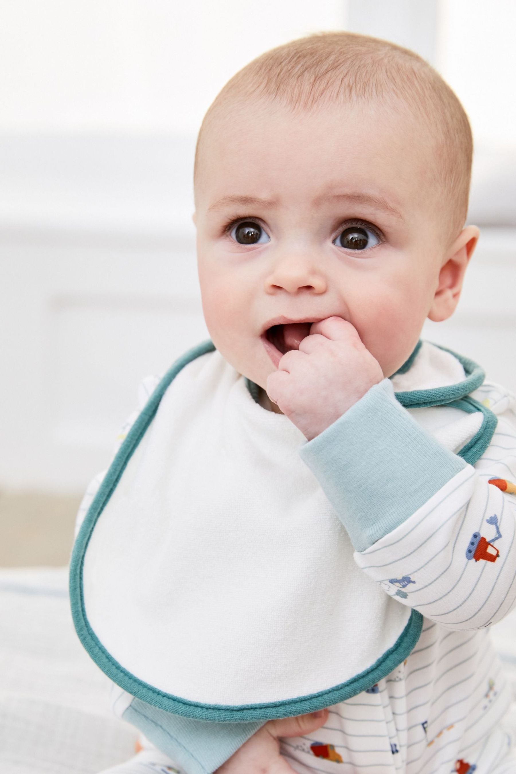 White 3 Pack Baby Towelling Bibs