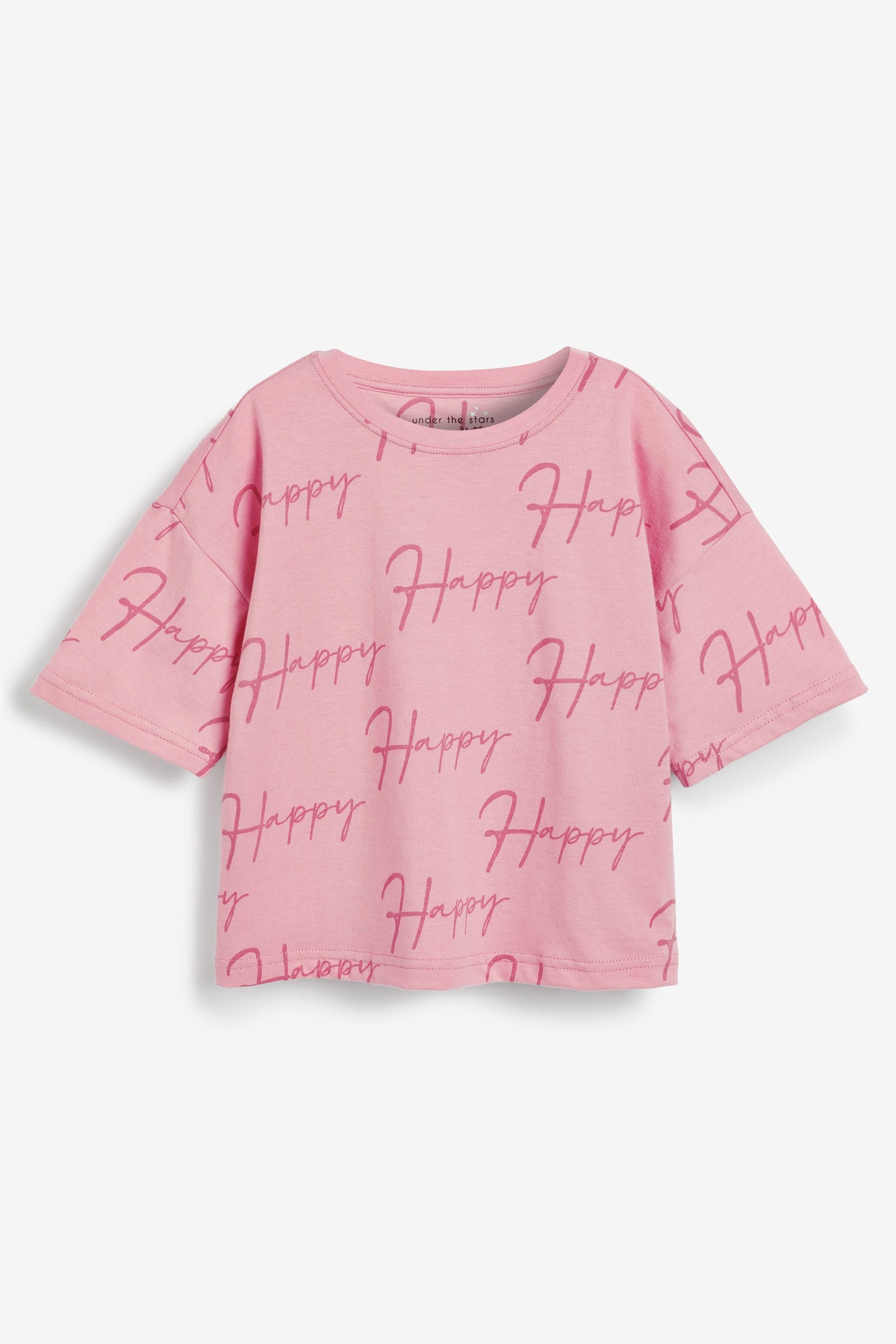 Monochrome/Pink Slogan 3 Pack Short Pyjamas (9mths-16yrs)