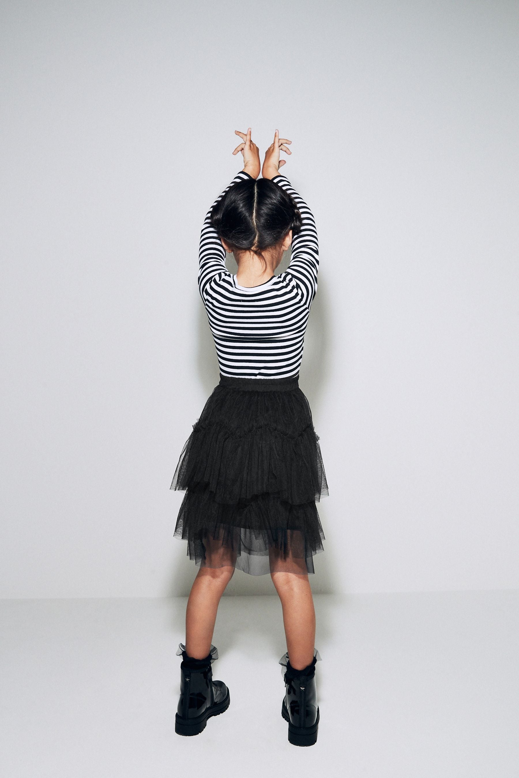 Black Tiered Tulle Mesh Skirt (3-16yrs)